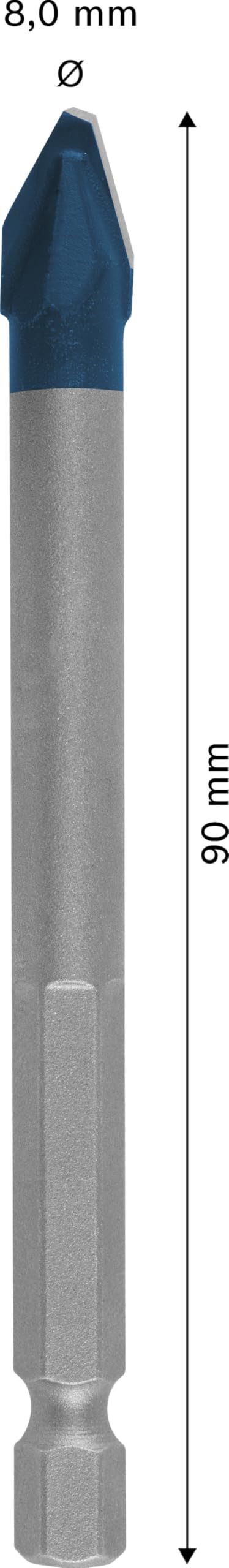 EXPERT HEX-9 Hard Ceramic Drill Bit 8x90mm