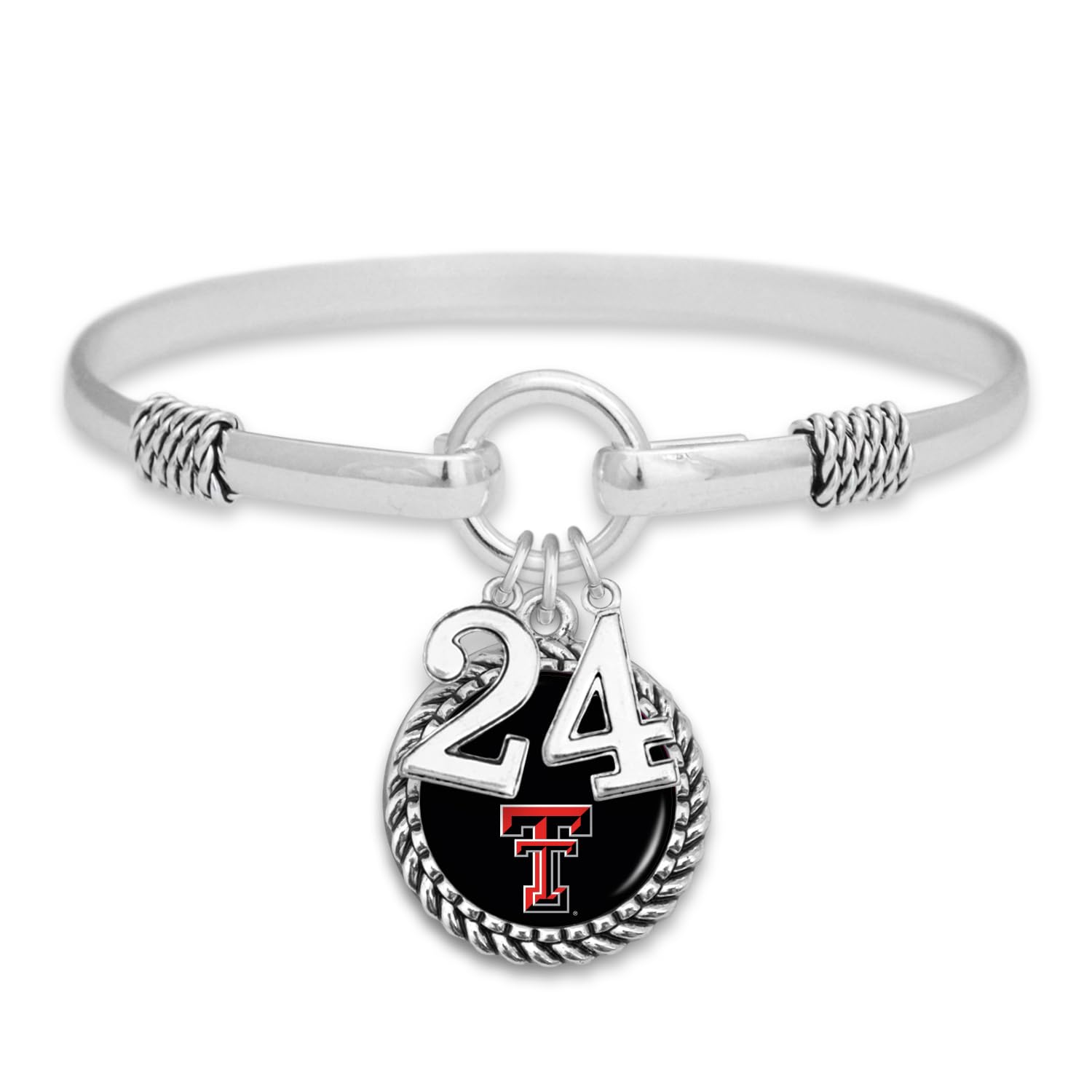 Texas Tech Red Raiders Graduation Year 2024 Silver Bracelet Jewelry Licensed TTU