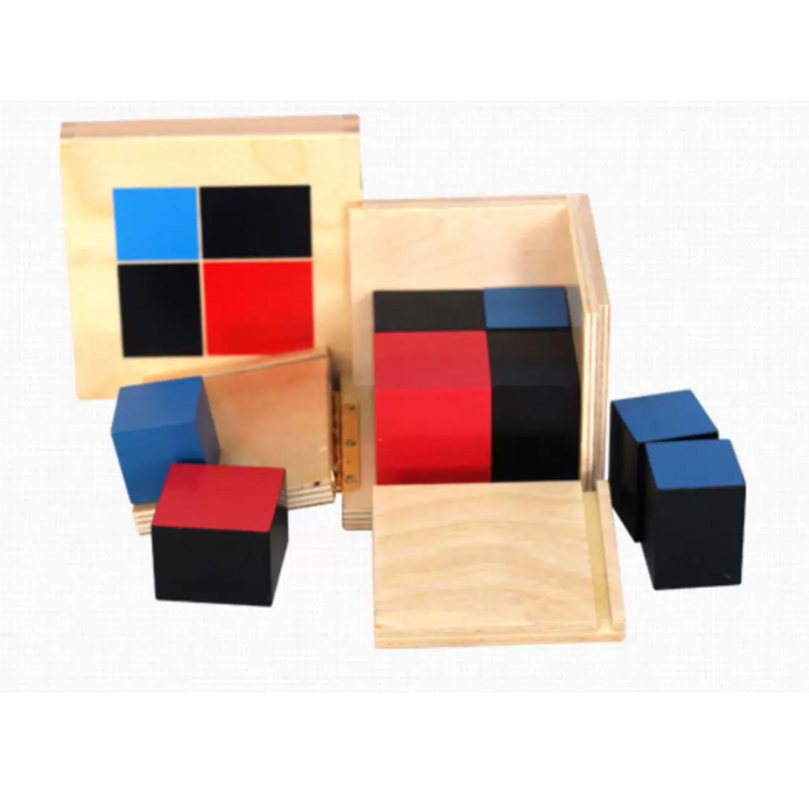 Montessori Holz-Binomialwürfel & Trinomialwürfel | Algebraische Sensorblöcke, Sensorisches Mathematik-Lehrmittel, Kinder 3D-Puzzle-Bausteine Frühes Lernspielzeug