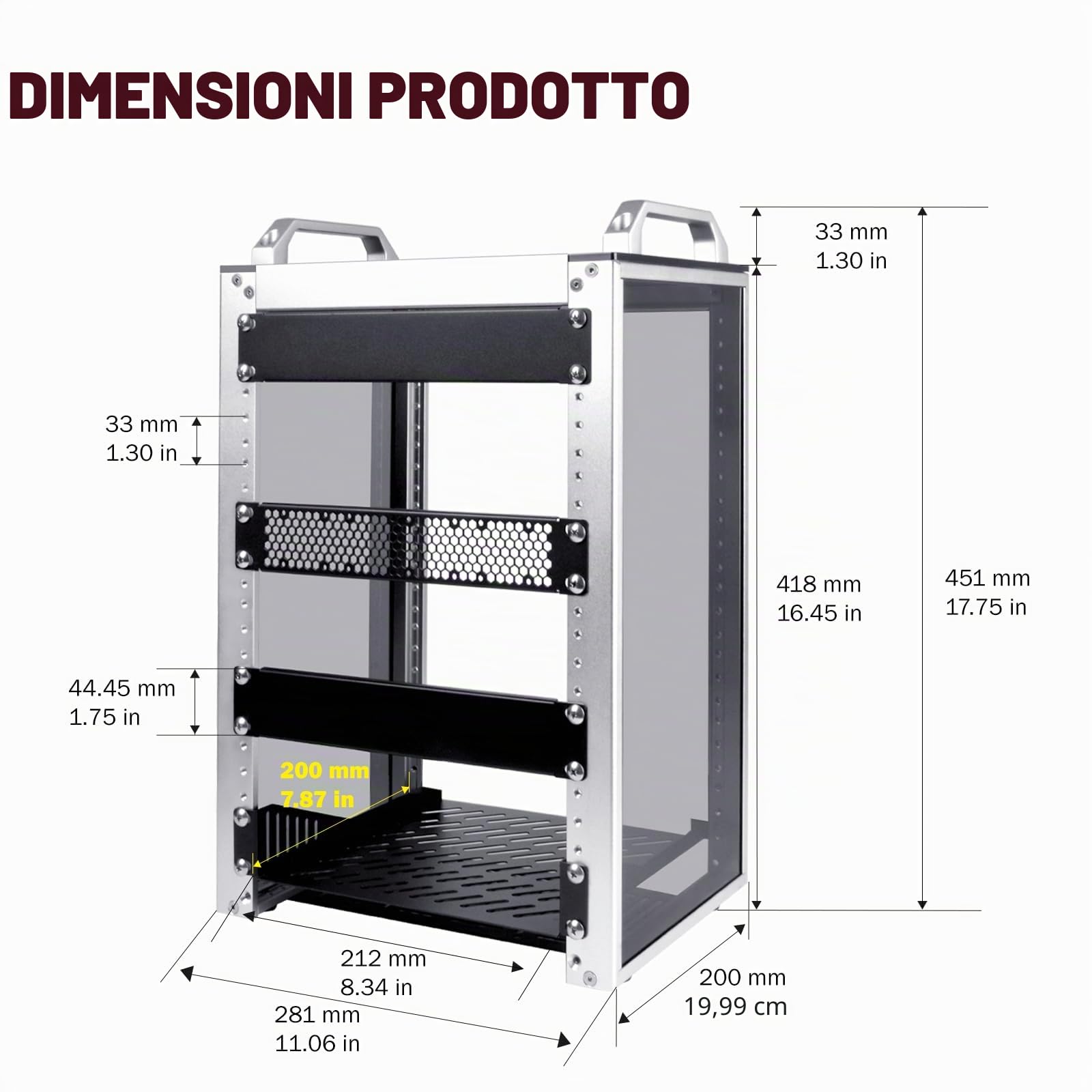DeskPi DeskPi RackMate T1 - Armadio per server 8U, rack da 10" per rete, server, apparecchiature audio e video, custodia per montaggio a rack DeskPi RackMate T1