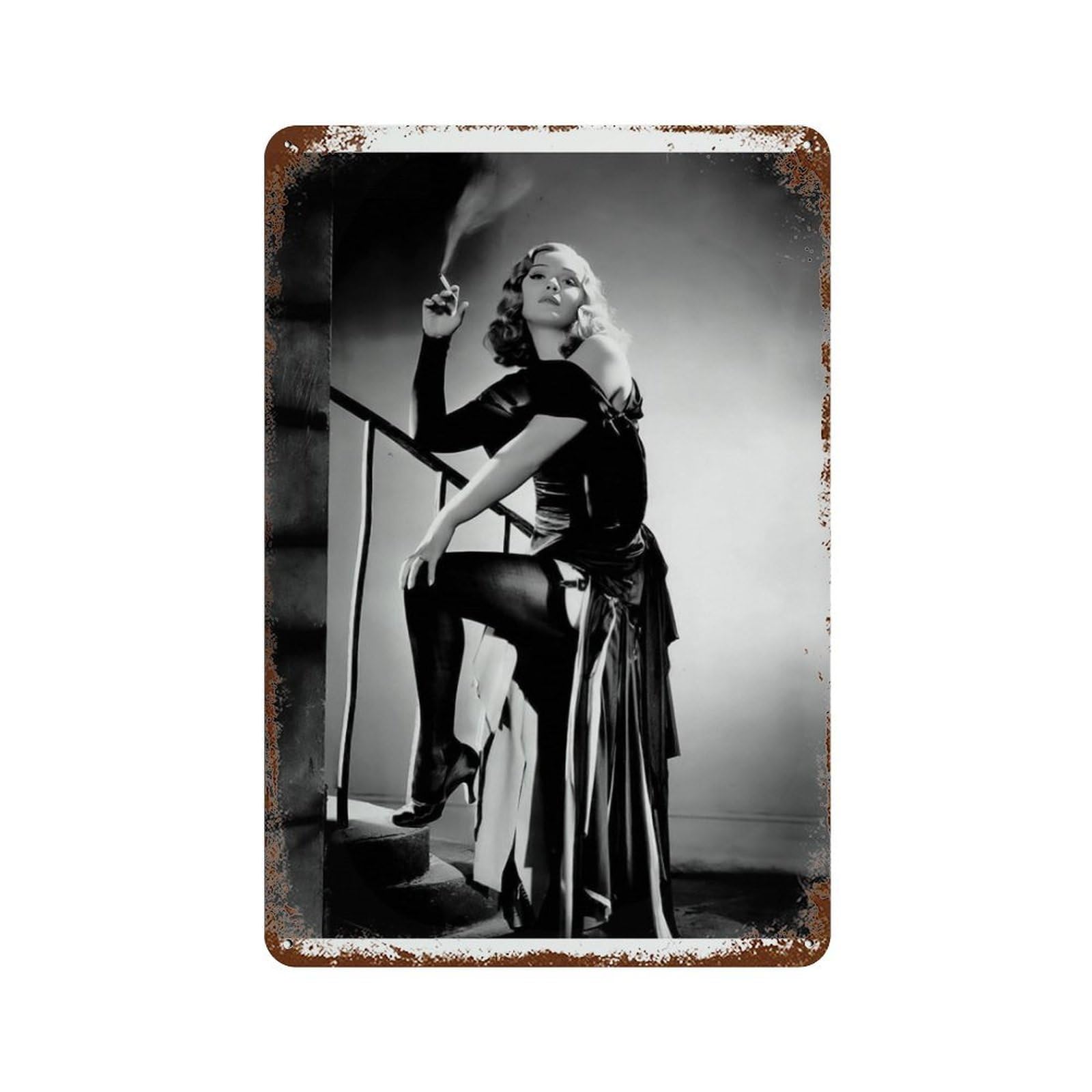 xiaoxiaoshen Glamorous Woman Smoking Vintage Fashion Wall Decor Art Metal Tin Poster Modern Home Decor Art Home Bar Shop Decorations Vintage Sign 30x20cm