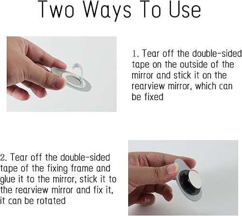 Miniatura 6 de 2 espejos de punto ciego, ovalados, ultrafinos, sin marco, de cristal HD, convexo, con palo ajustable de gran angular para coches, SUV y camiones,