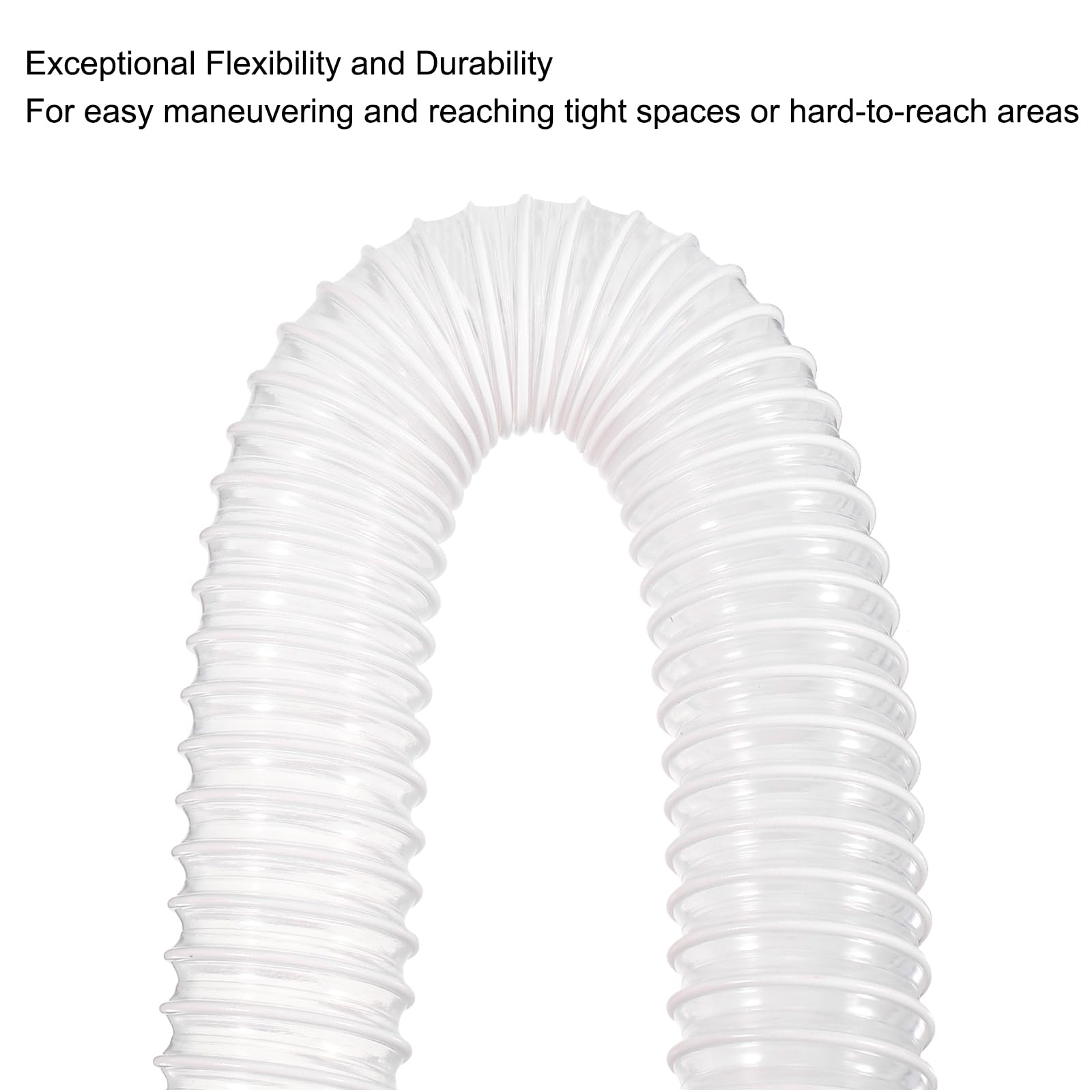 PATIKIL PVC Flexible Aspiradora Limpieza Manguera, 65mm ID 1M Longitud Polvo Colección Manguera Uso con Polvo Recolectores para Industrial Carpintería Limpiador, Blanco