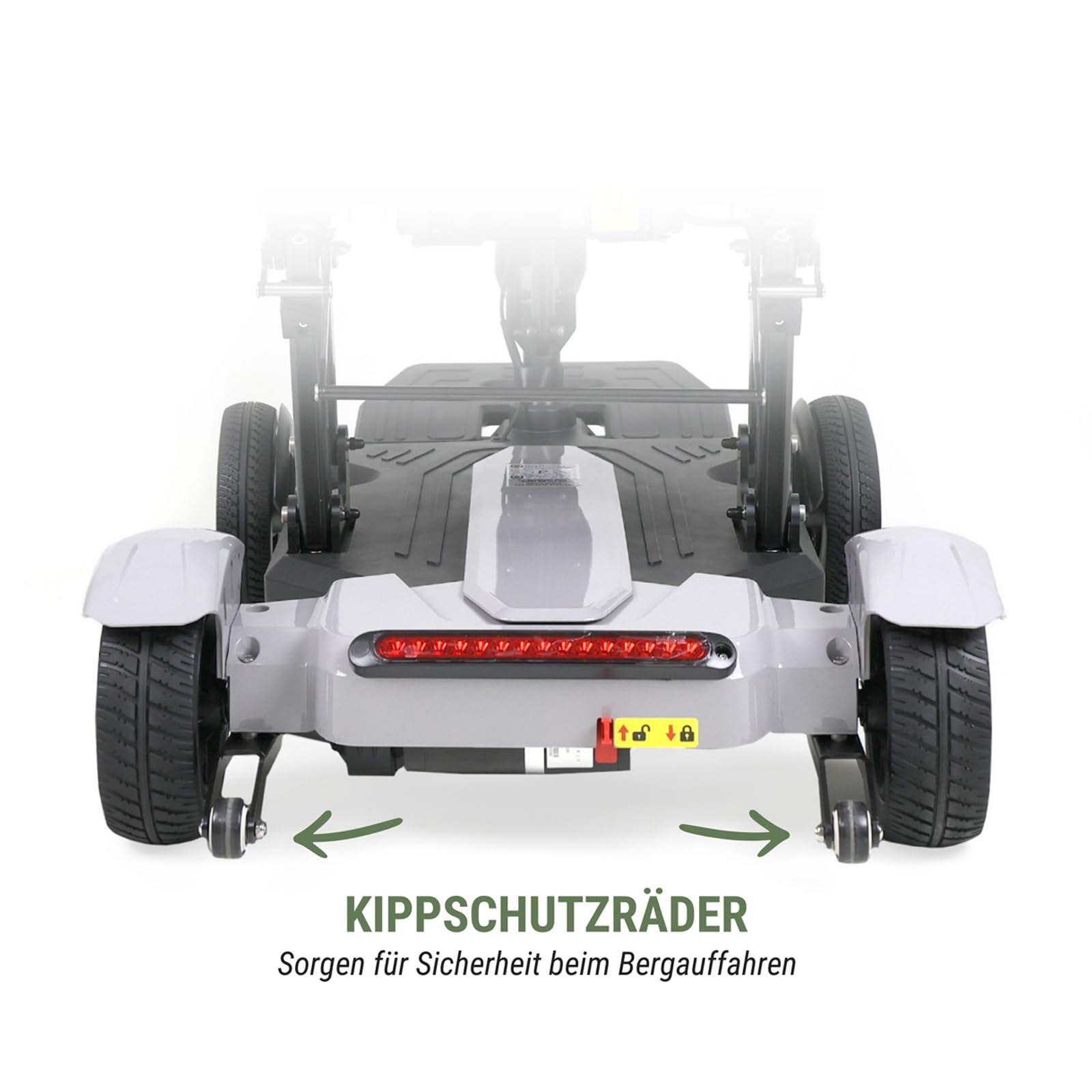 Prophete SM4 - Patinete eléctrico compacto de 4 ruedas con motor de 250 W, 2 baterías de iones de litio de 24 V/6 Ah, alcance de hasta 20 km, luz LED, neumáticos de goma de poliuretano, carga de 120