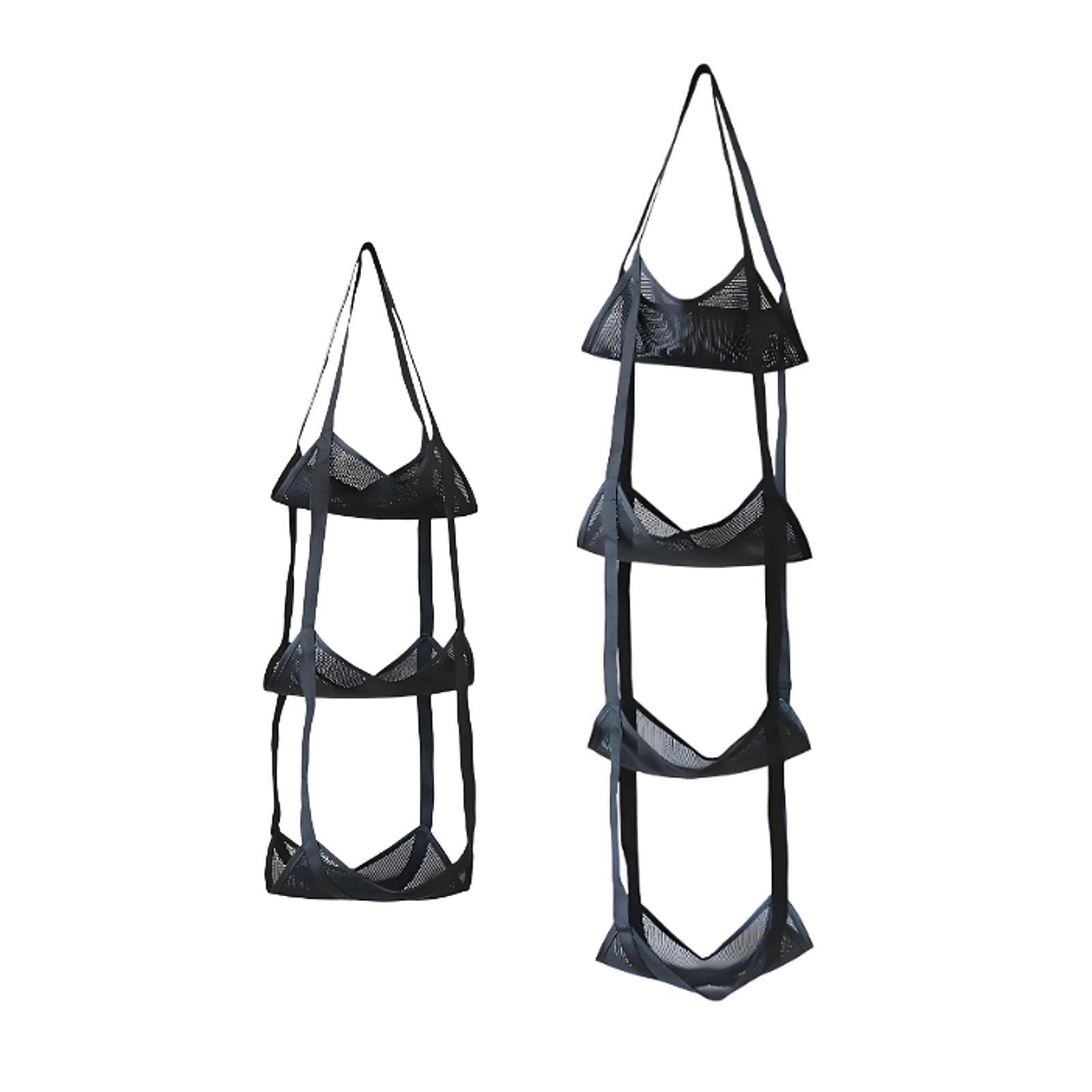 Sports Ball Storage Net Basket for Garage Display Rack for Volleyball Soccer 3 Layer