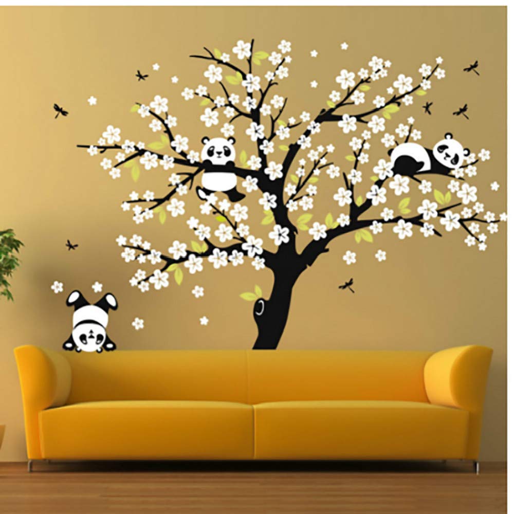 Panda Tree Sticker Art Deco, Adesivo Decorativo Rimovibile Impermeabile, Soggiorno Divano Sfondo Camera Da Letto, 180 * 220 Cm