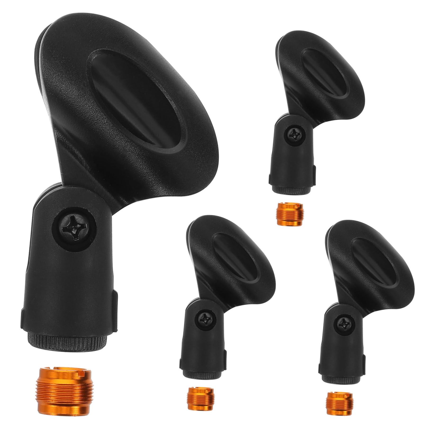 FUNOMOCYA 4Sets Adjustable Nonslip Microphone Clips Handheld Mic Holders for Stage Performance Flexible Positioning and Outdoor Activities