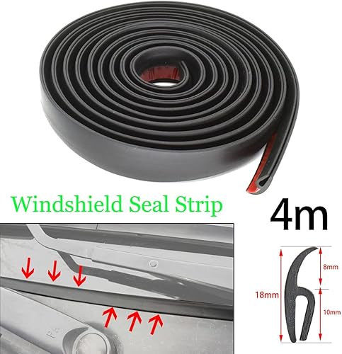 Miniatura 8 de AUTOXBERT Tira de sellado de goma tipo H de 13.1 ft13 pies, tira de sellado de goma para parabrisas delantero automotriz, tira de sellado para