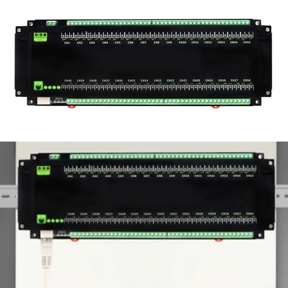 Modulo relè Ethernet a 30 canali con supporto TCP e RTU, alimentato, custodia in ABS industriale e montaggio flessibile per applicazioni di automazione