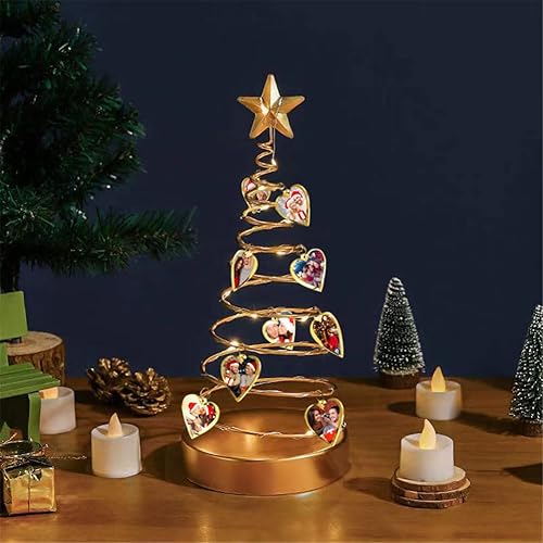 Miniatura 6 de Luces de árbol de Navidad con foto personalizada, luces LED personalizadas para árbol de Navidad, decoración de mesa, mini escritorio de metal en