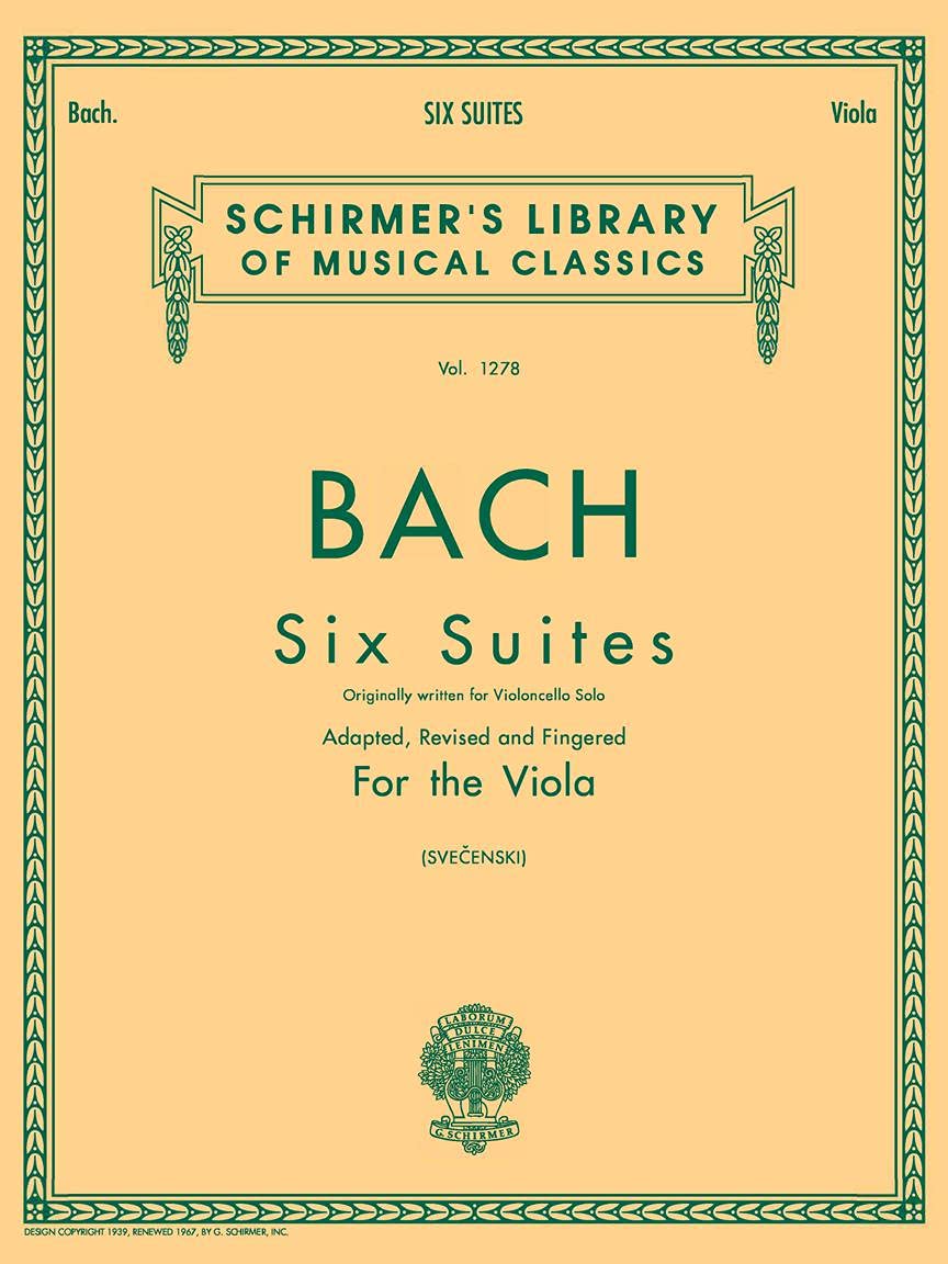 Bach - Six Suites for Unaccompanied Viola | Schirmer Library of Classics, Vol. 1278 | Baroque and Classical Viola Sheet Music | G. Schirmer Edition ... Players (Schirmer Library of Classics, 1278)