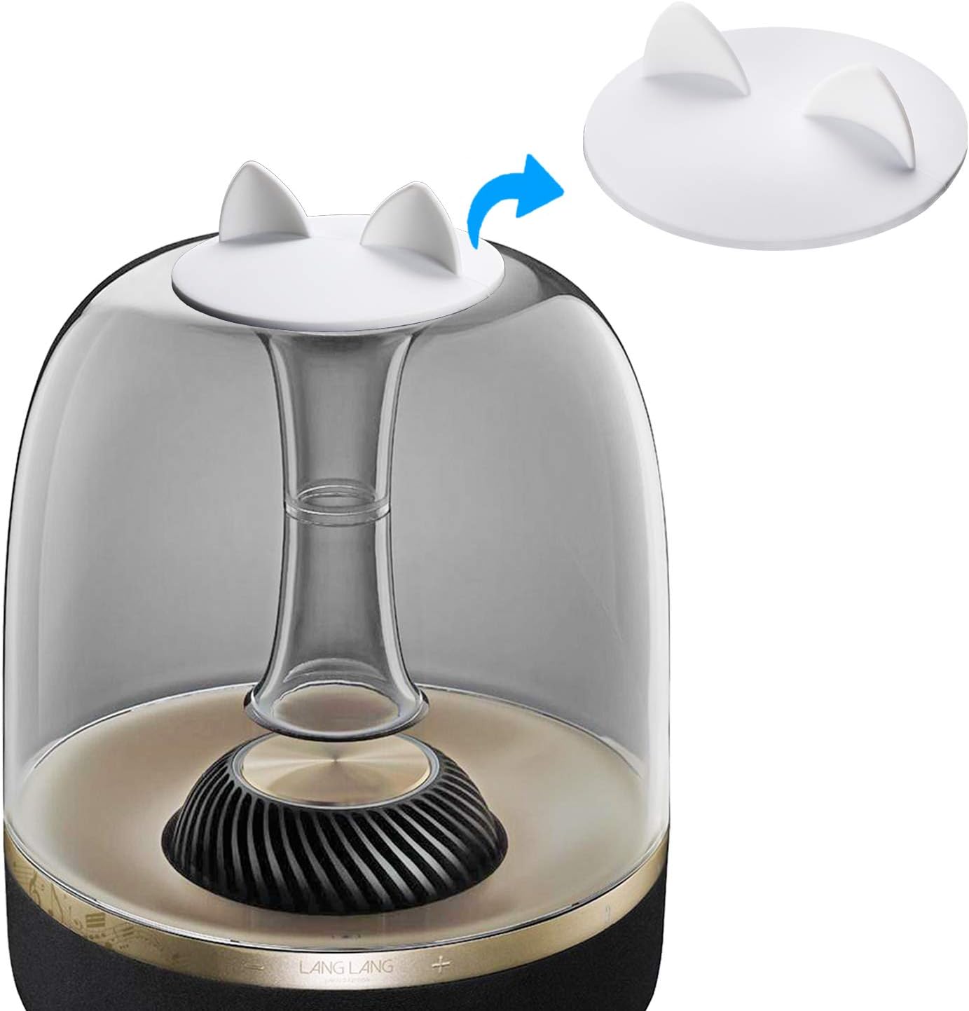 HK Aura Studio 3 Speaker Anti-dust Cover - Silicone Lip for Harman Kardon Soundsticks 4 and Aura Studio 4 Bluetooth Transparent Speaker System (Cat White)