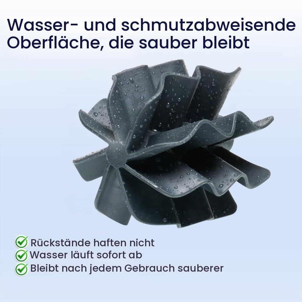 Toilettenbürste LOOWY Woodline Kunststofftopf dunkelgrau | Set mit Toilettenbürstenhalter und zusätzlichem Ersatzkopf | Klobürste Holz mit Halterung für WC & Bad | hygiensich & reinigungsstark