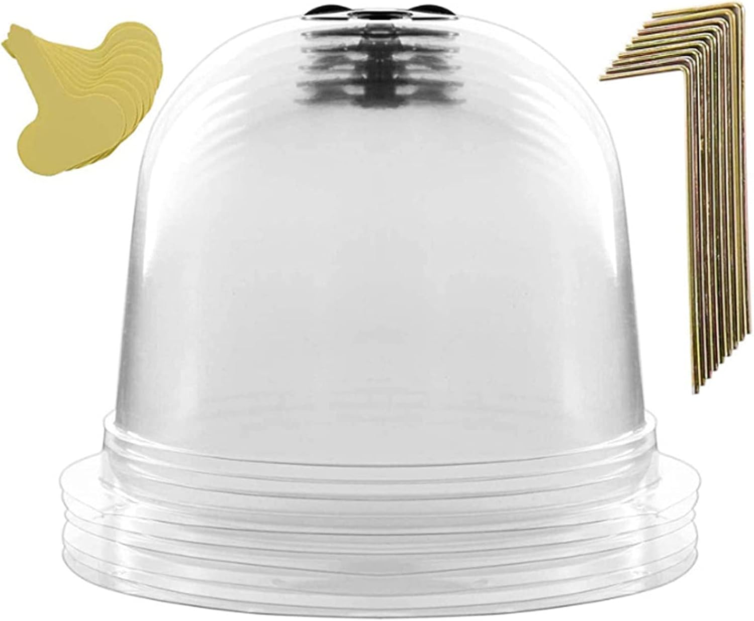6 Pack Reusable Plastic Mini Greenhouse Set Garden Plant Cloche Dome Cover Frost Guard Freeze Protection Plant Cover for Seedling Outdoor Seed Starter