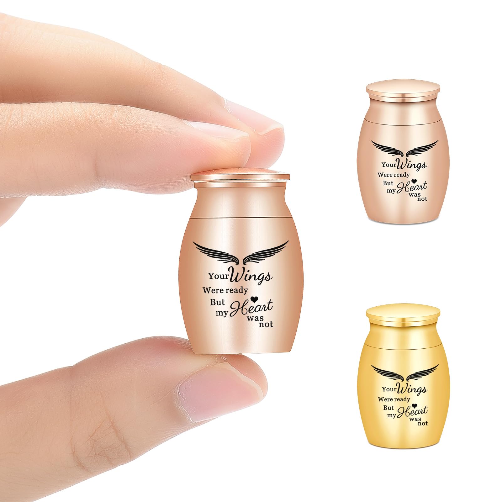 Minicremation Urn for Human Ashes Small Urns Cremation Keepsakes for Ashes Super Mini Cremation Urns for Human or Pet Ashes Urns Stainless Steel Memorial Ashes Holder-2 Sets — image 1