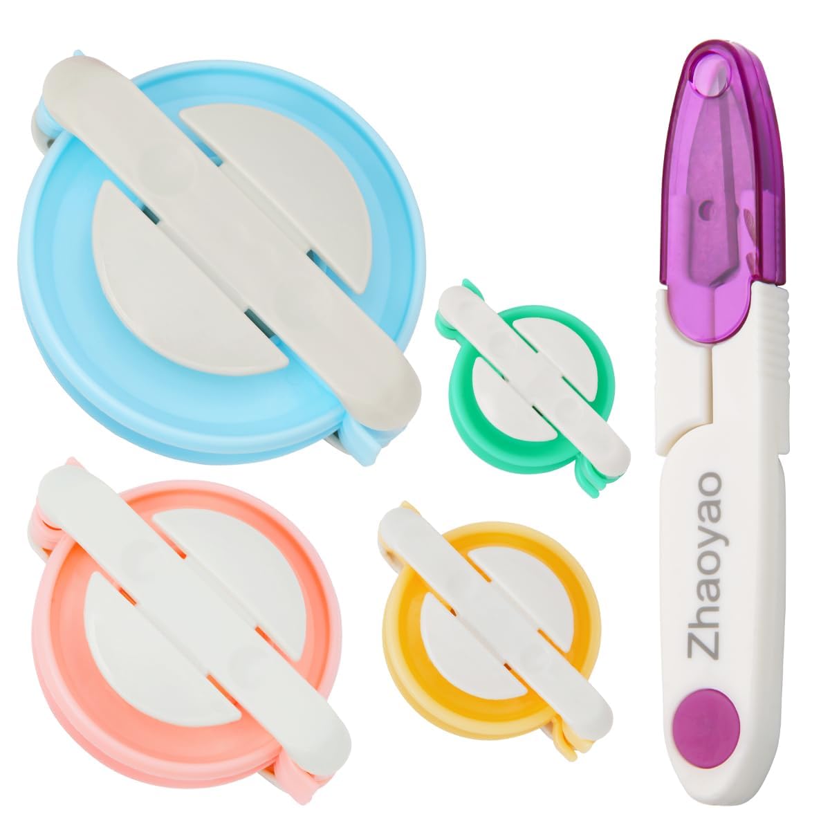 Zhaoyao Pompom Makers 4 Size Pom Poms Maker Tool Set DIY Fluff Ball Weaver for DIY Wool Yarn Knitting Craft Project with Cutter Scissors (Pompom Makers with Cutter Scissors)