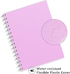 RETTACY Spiral Notebook College Règled, 300 Pages, A5 Taille moyenne (14.5 x 21 cm), pour l'école, le travail, le journal, 100 GSM Papier épais, couvercle en plastique souple (purple)