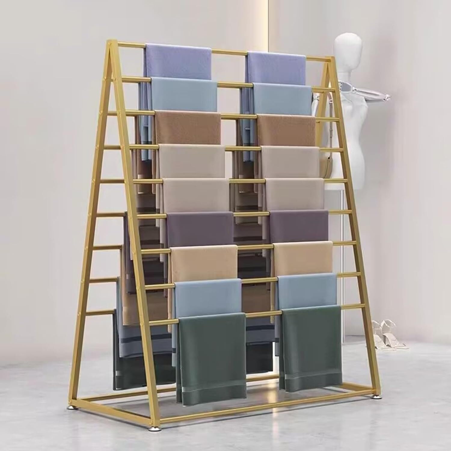 Présentoir d'écharpe doré de haute qualité avec portant pour draps de lit