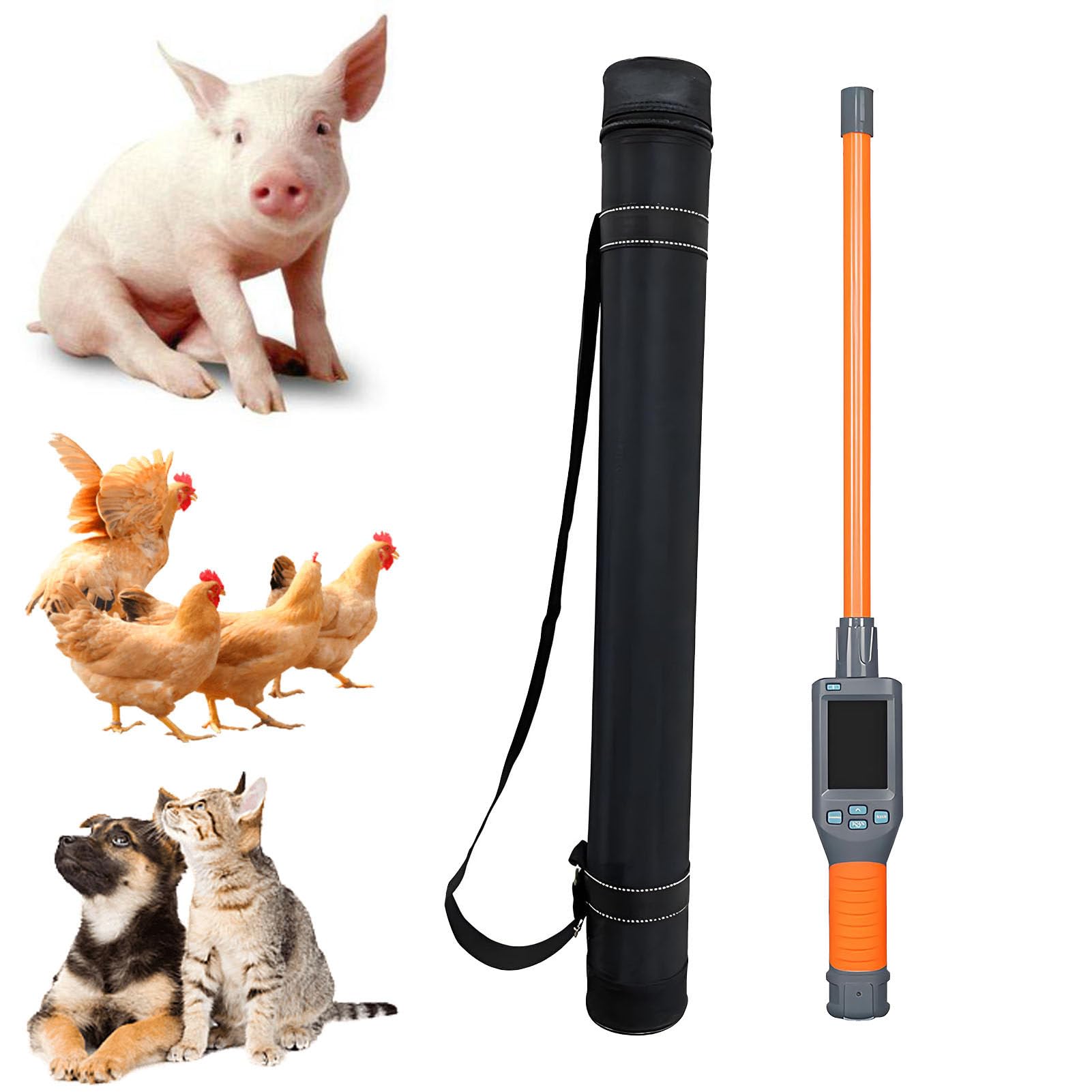 ExoticaBlend Animal Ear Tag Scanner with LCD Display, 134.2 KHz Handheld Pet Microchip Scanner Reader for Dog/Cat/Pig/Animal, Storage Up to 20000 Datas, Read Time > 100ms