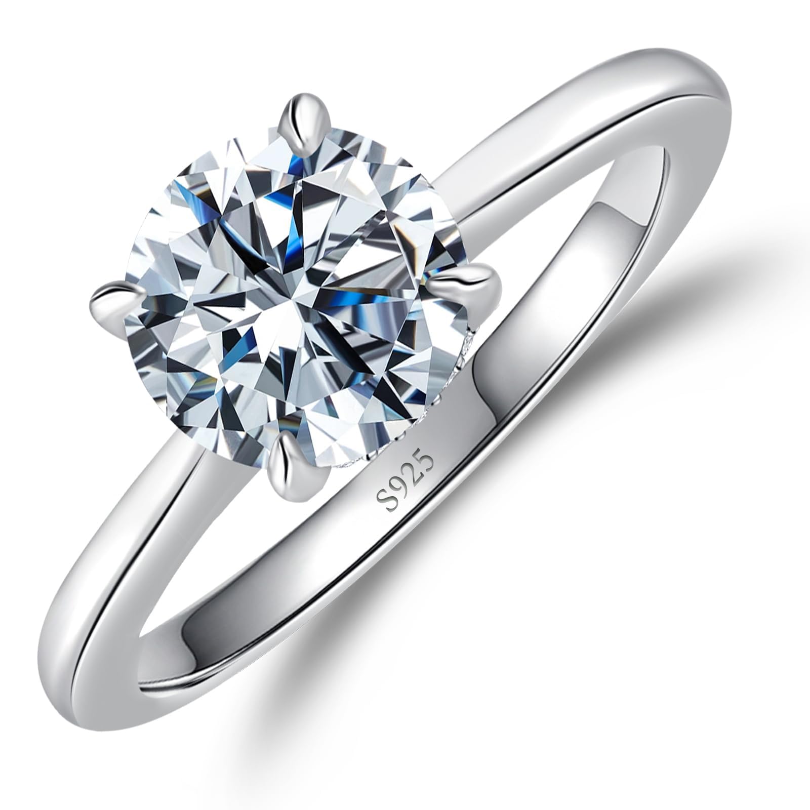 Amazon | Elio Passero 婚約指輪、1.5/2/3/4/5カラット/CT、18K 