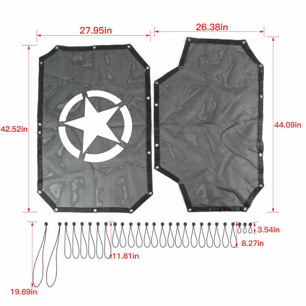 Xprite Parasole Con Bandiera USA Per Jeep Wrangler JK JKU 4 Porte 2007-2018, Copertura Bikini UV E Antirumore