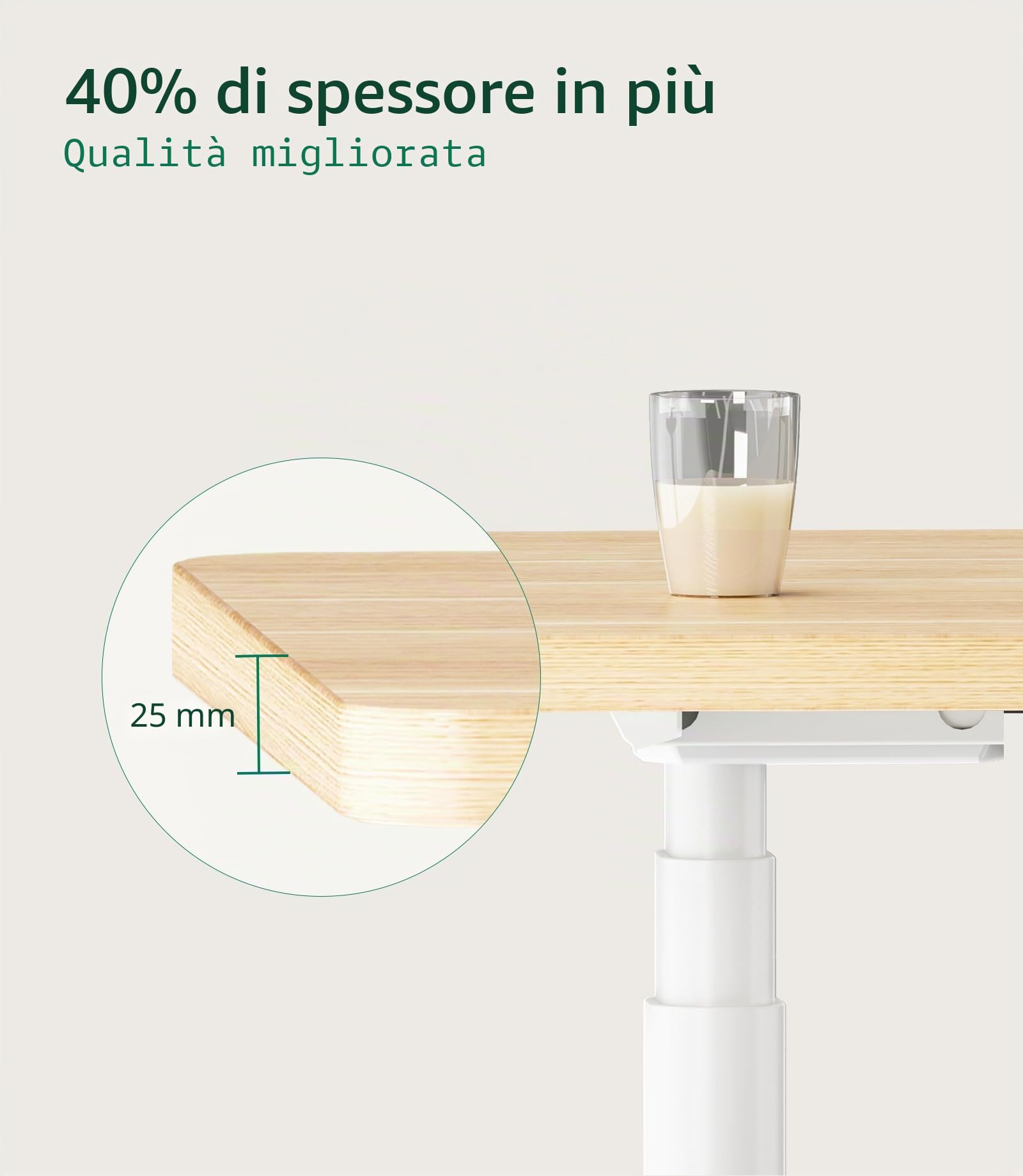 MAIDeSITe Piano da tavolo 140x70 cm con Spessore 25 mm - Piano da Tavolo Stabile per il DIY - Perfetto per Scrivanie Regolabili in Altezza (Casa e Ufficio)