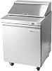 Commercial Sandwich & Salad Prep Table, 29 Wide Refrigerated One Door Stainless Steel Mobile Prep Table for Restaurants, with 8 Food Pans