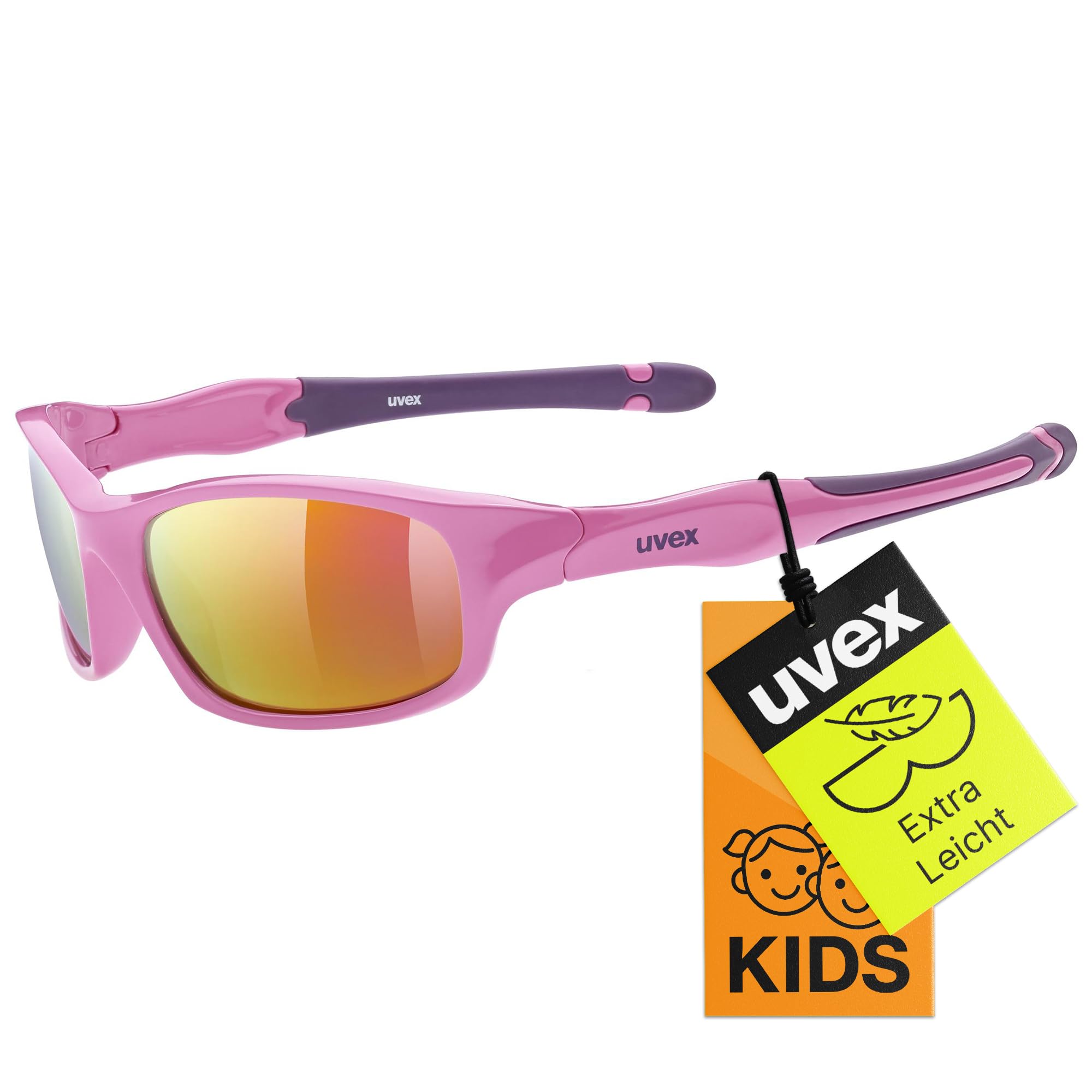 Uvex sportstyle 507 - Sonnenbrille für Kinder - 100% UVA-, B, C Schutz - inkl. Kopfband - pink purple/pink - one size