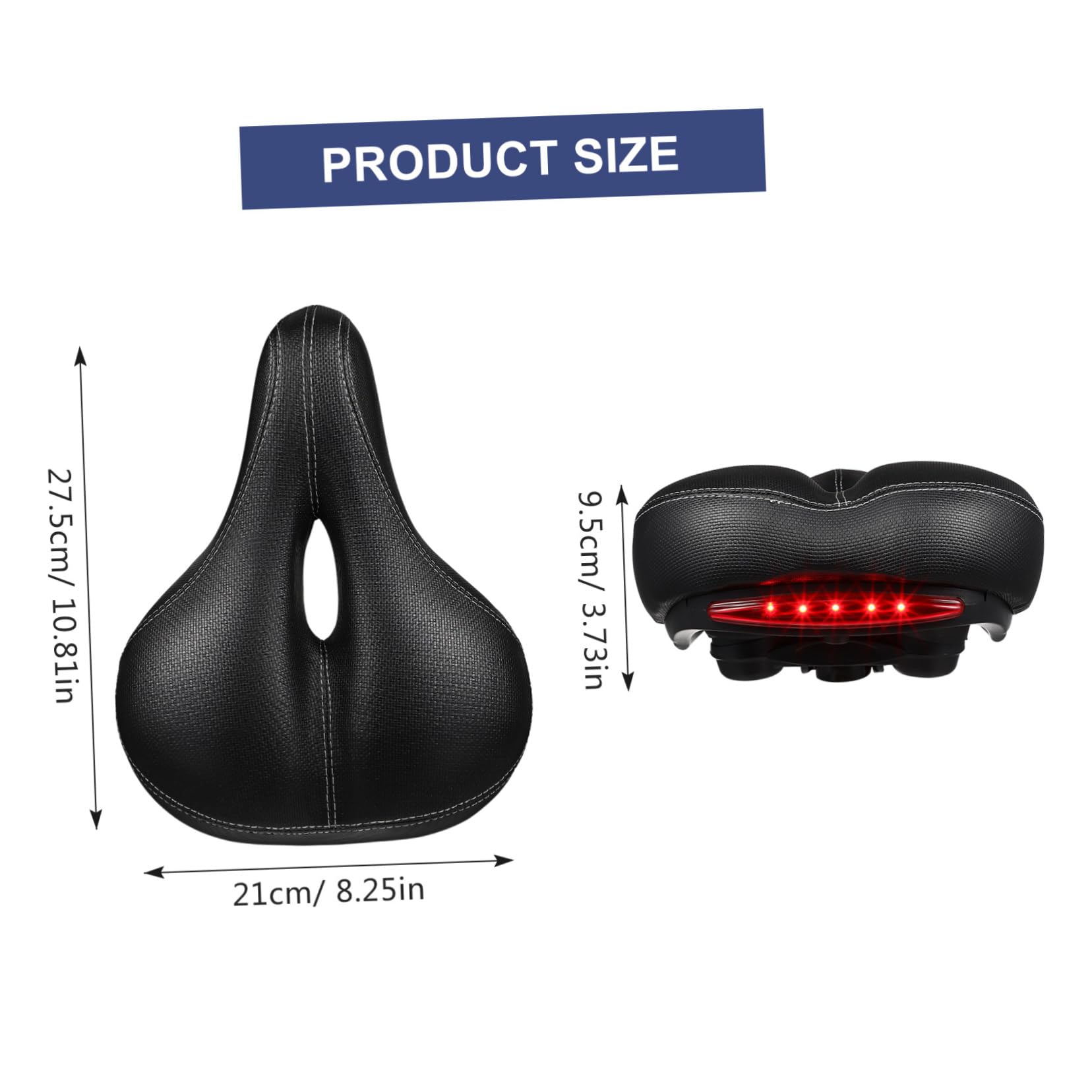 Abaodam Per Bici Imbottita in Poliuretano Cuscino Sedile Per Bicicletta Ammortizzatore Per Mountain Bike e Bici Design Avvertimento Per Sicurezza Notturna