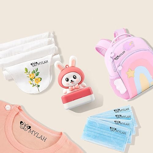 Miniatura 2 de Sello estéreo 3D con nombre para ropa de niños, sello de jardín de infantes, 4 estilos y 36 patrones de dibujos animados, multicolor