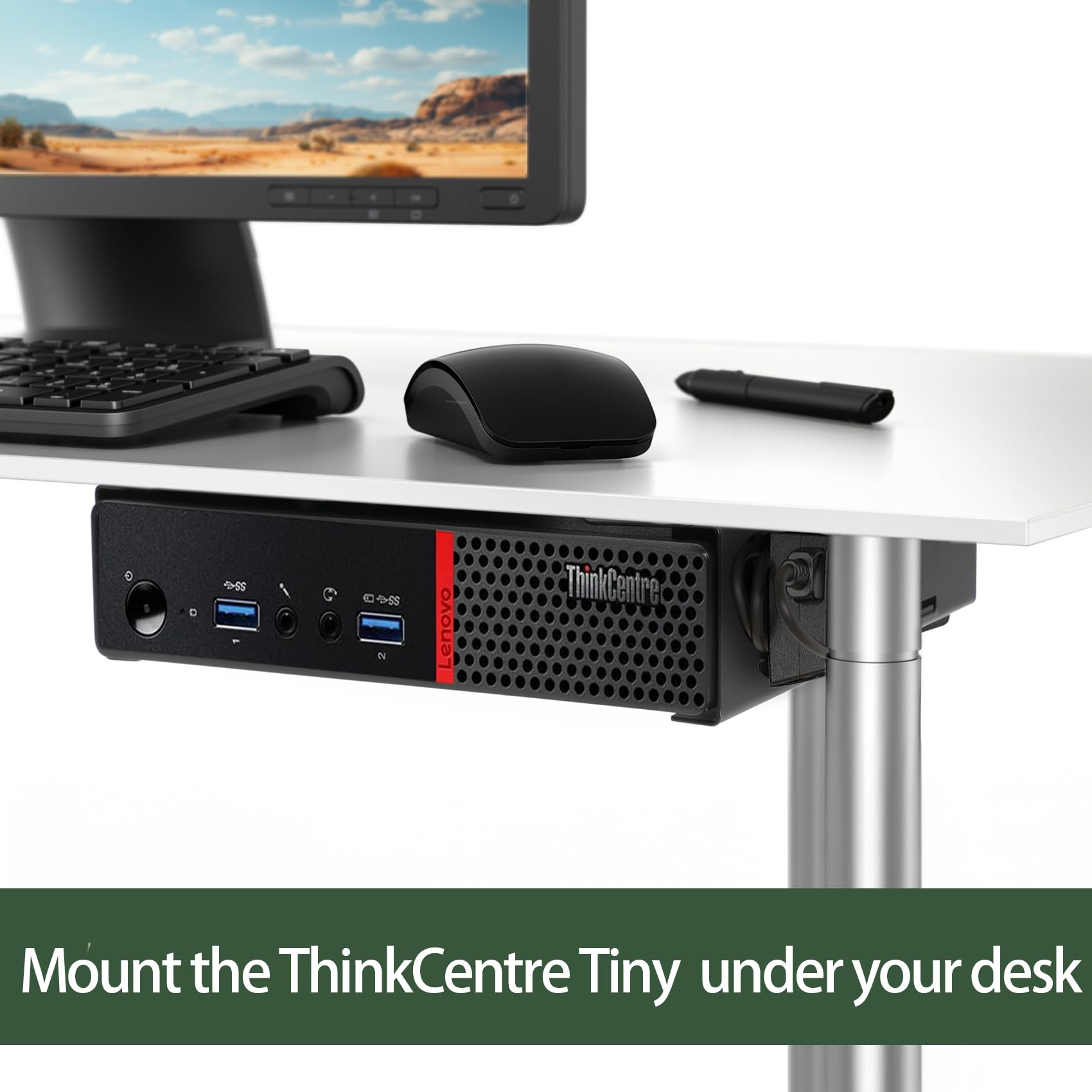 2 Pack Mini PC Mount Compatible with Lenovo ThinkCentre Tiny, Wall
