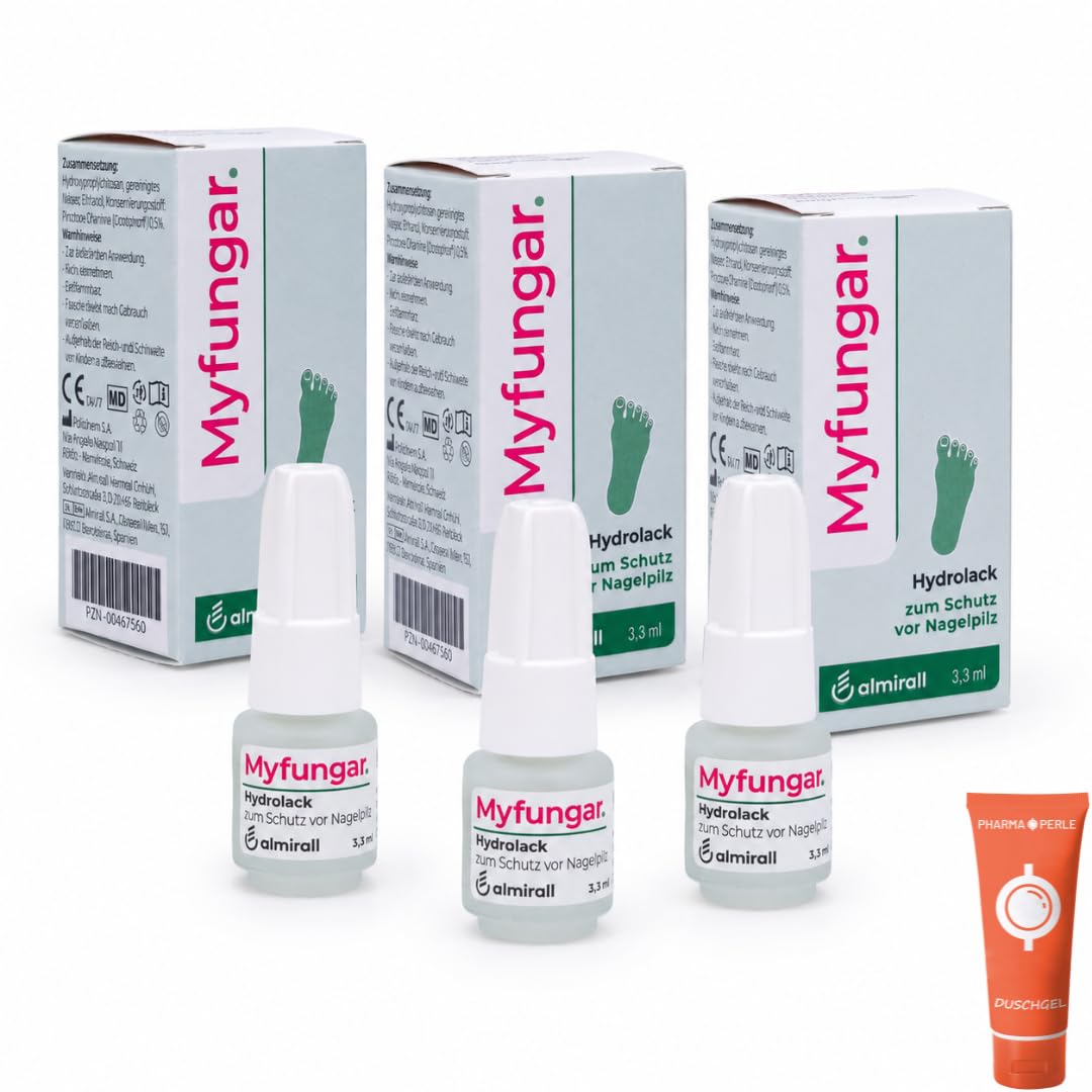 Hydrolack 3,3 ml I Nagellack für Fuß- & Fingernägel I mit Pharma Perle (3x) | täglich anwendbar, wasserlöslicher Schutzfilm, Nagelpflege