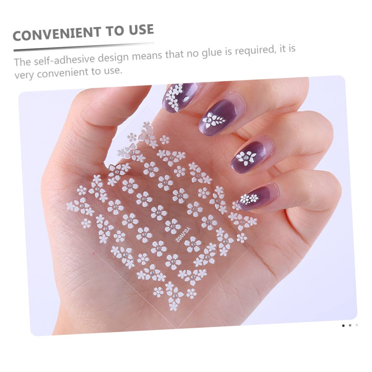 BESTYASH 5 Set Adesivi Per Unghie Decorativi Stile Decalcomanie Fiori Facili Applicare Per Manicure Te Per Casa E Salone 30 Fogli*5