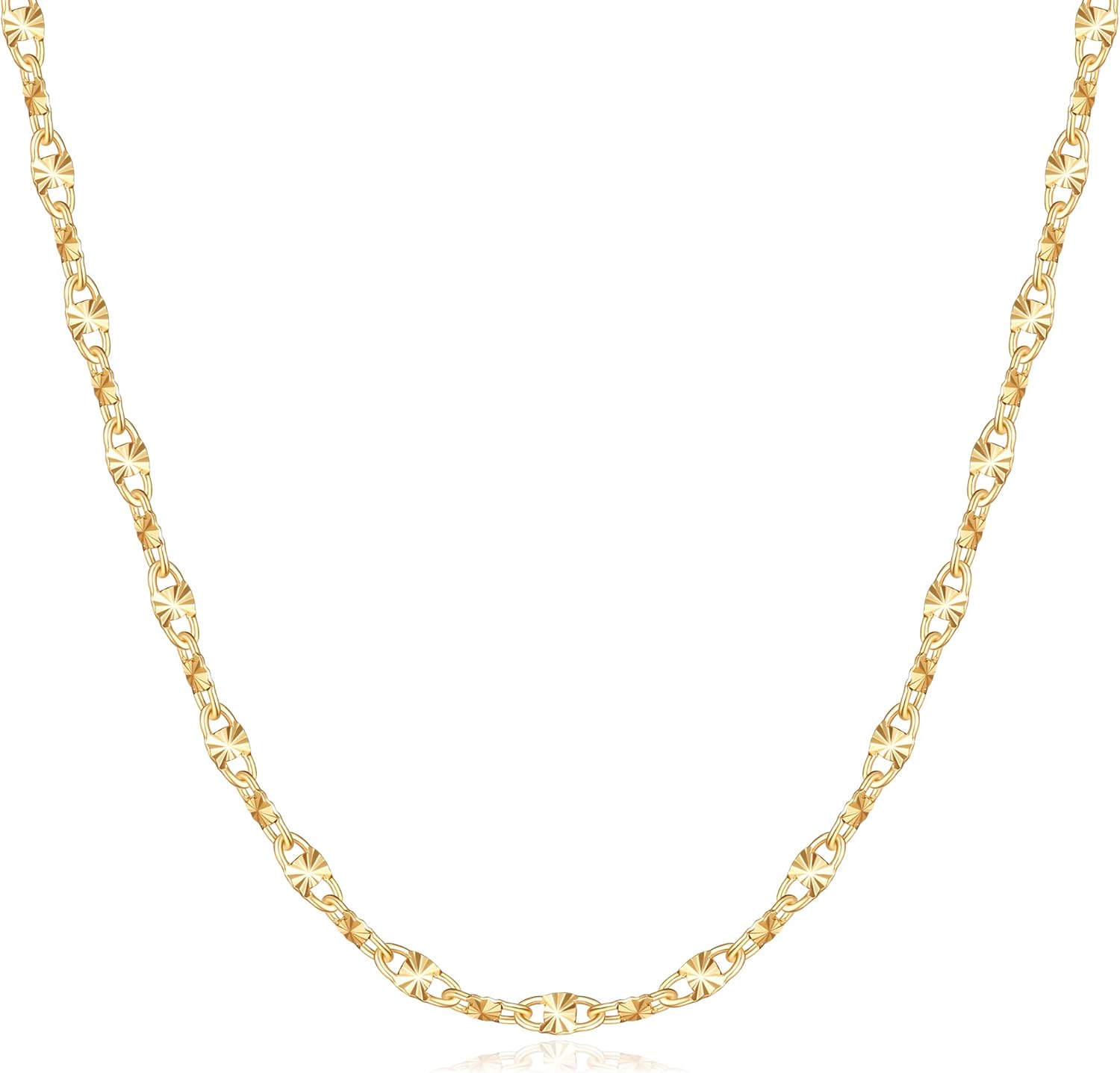 Hadoken 925 Sterling Silver Clasp 2.5/3/4mm Mariner/Round Chain Necklace for Men Women Diamond Cut 16/18/20/22/24/26/28/30 Inch