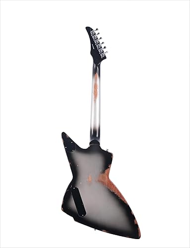 Miniatura 3 de KGD Relic - Guitarra eléctrica, tuerca de hueso, guitarra de metal pesado reliquia de 6 cuerdas, guitarras profesionaleseléctricas para adultos