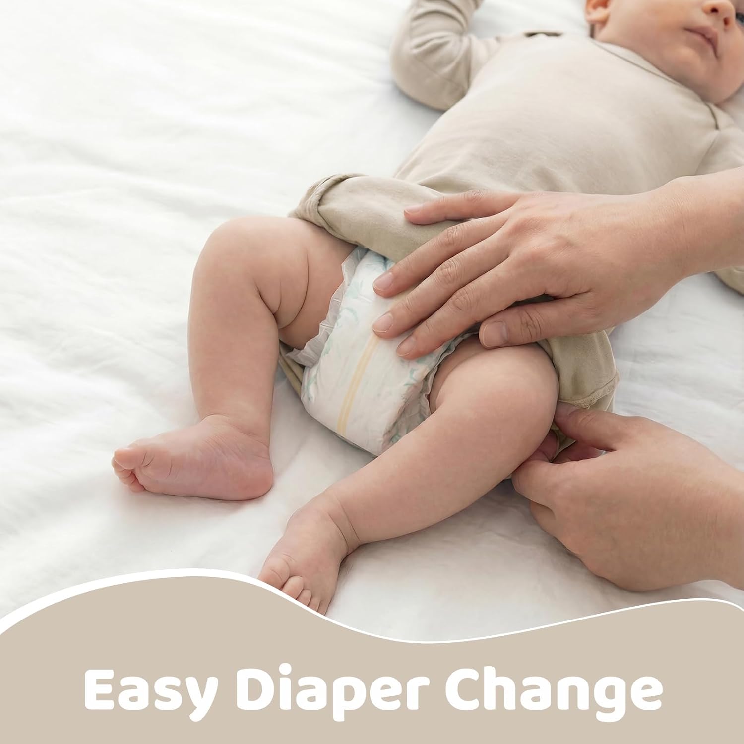 Newborn Knotted Baby Gown 0-6 Months, Super Soft Breathable Nightgowns for Babies Girl and Boy, Baby Girls Coming Home Hospital Outfit with Hat Set Oatmeal - Image 3