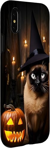 Miniatura 6 de Funda para iPhone 13 Halloween, gato siamés, negro, amor, calabazas