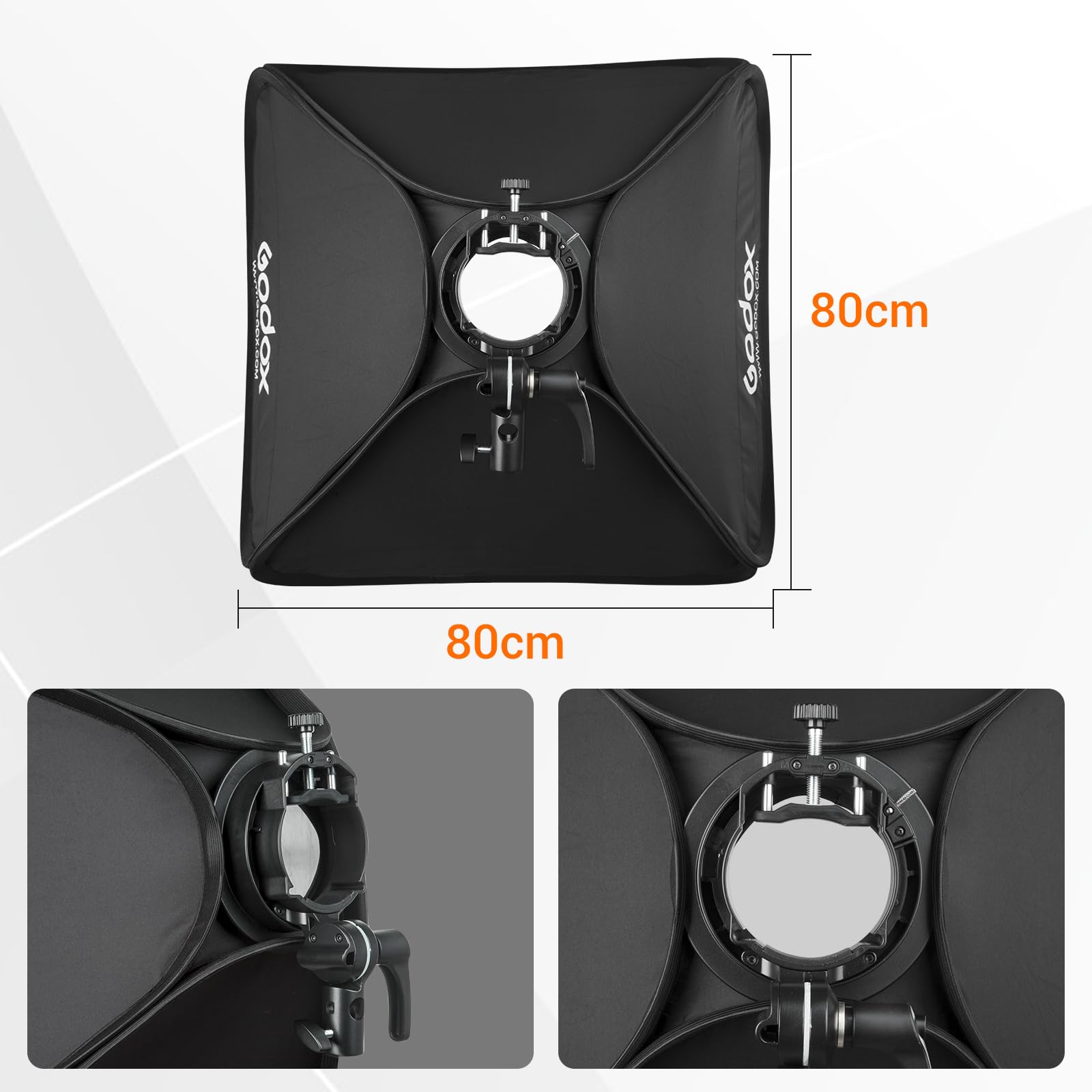 Godox SGGV8080 Boîte à lumière à dégagement rapide avec support de flash S2