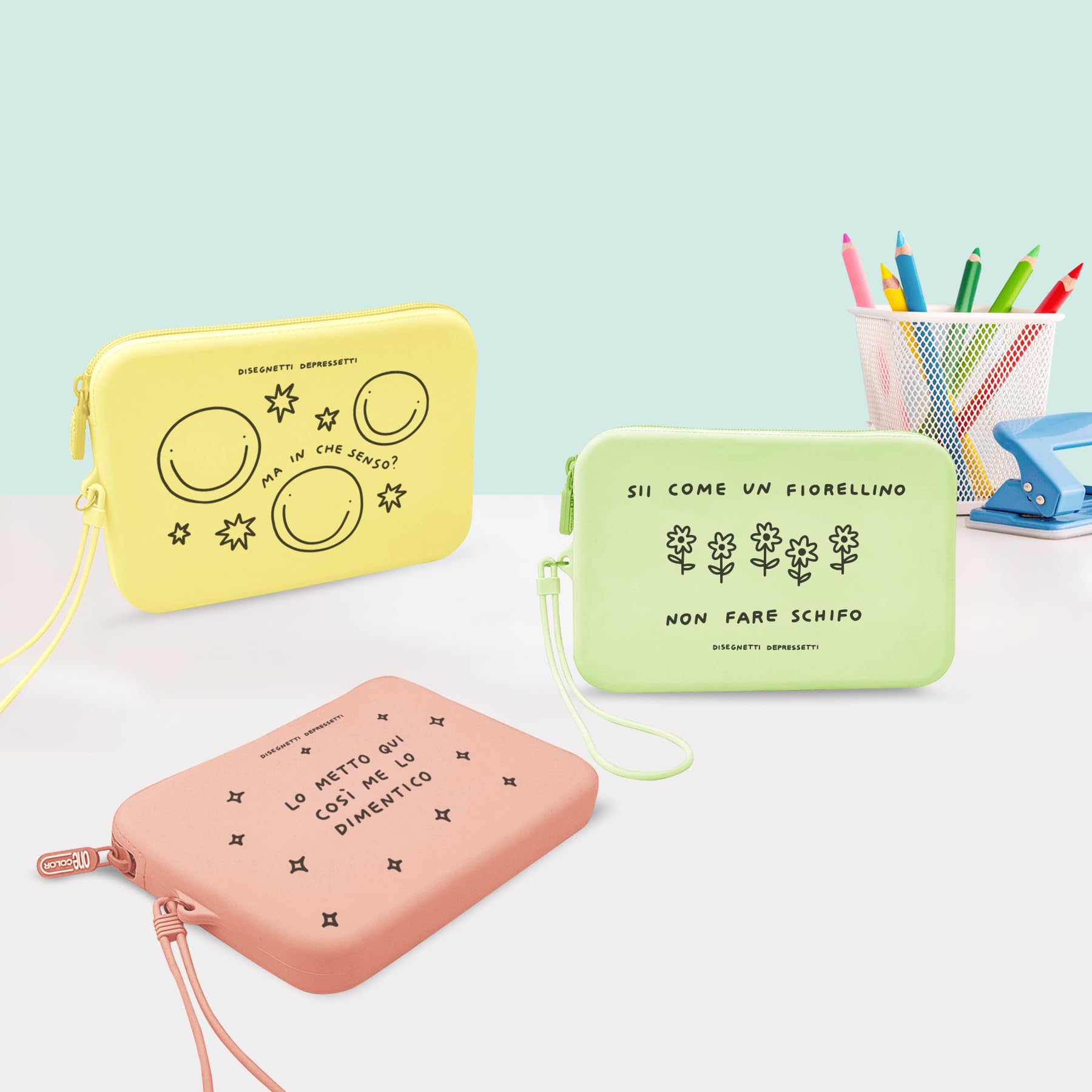 Blasetti - Astuccio DISEGNETTI DEPRESSETTI in silicone - Colore GIALLO
