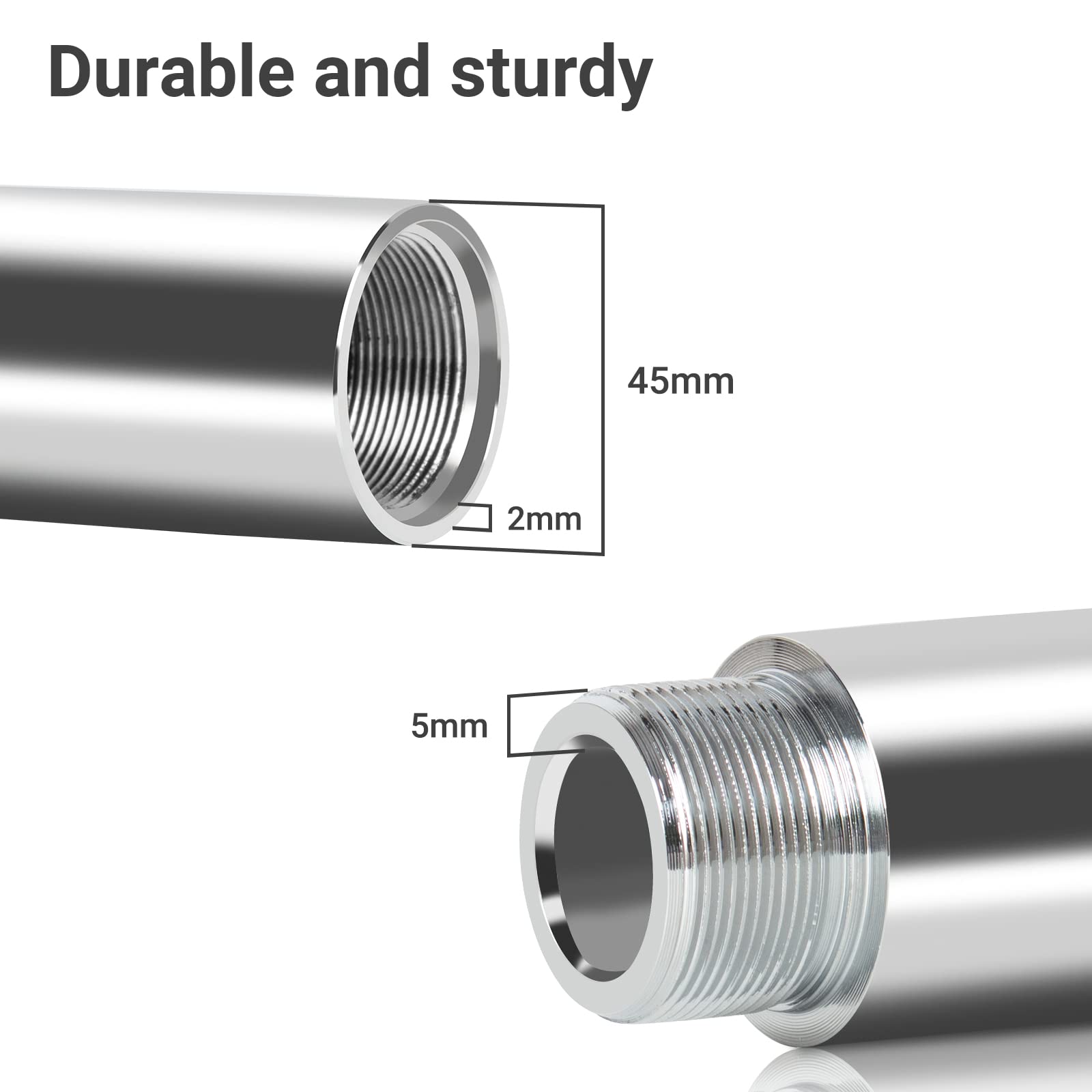 Leogreen 125mm Pole Dance Estensione, per barra da pole dance, con diametro da 45 mm, aggiungi altezza extra, Danzante Tubo Accessori