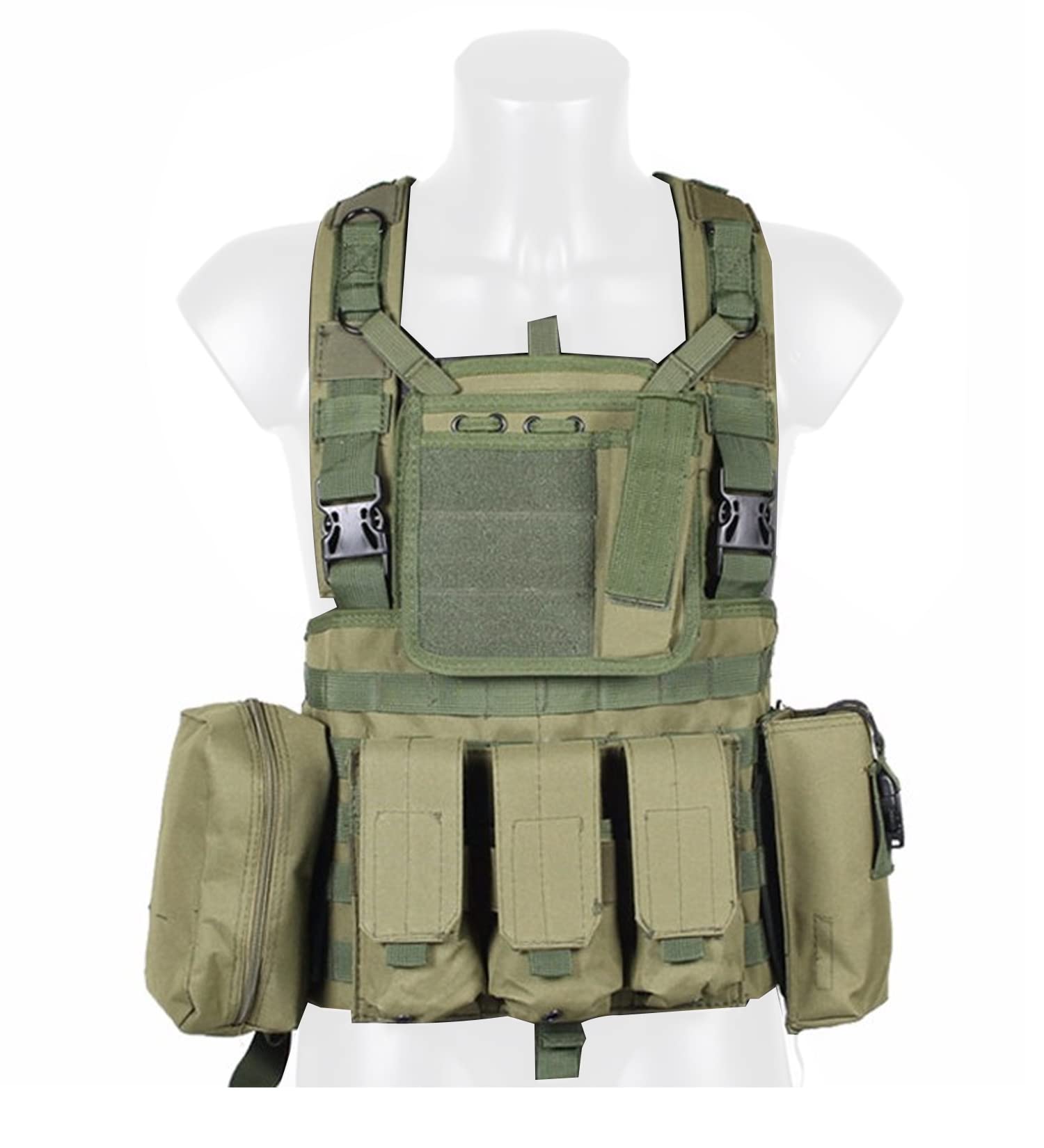 QMFIVE Tactical Vest Airsoft Paintball Combat MOLLE Carrier Outdoor Durable Protective for Army Combat Game Jungle and Outdoor Activities