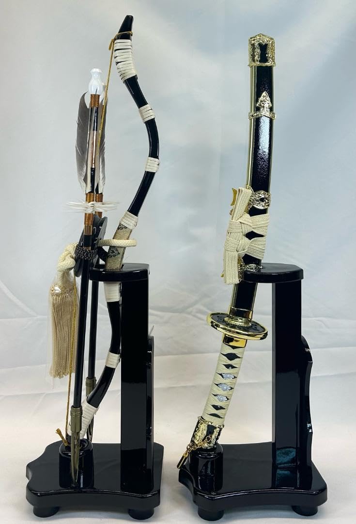 弓太刀 木製台 8号 古代 五月人形　小道具　五月道具　買い替え　プレゼント 楽天市場】五月人形 兜飾りのお道具【弓太刀セット8号】小道具 単品