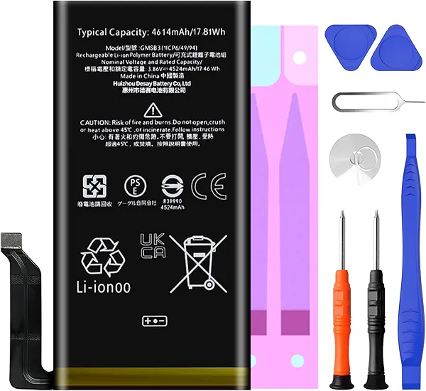 SHENMZ for Google Pixel 6 Battery Replacement 4614mAh Higher Capacity New 0 Cycle Battery Compatible with HTC Google Pixel 6 Model GB7N6, G9S9B16 with Repair Tool Kits