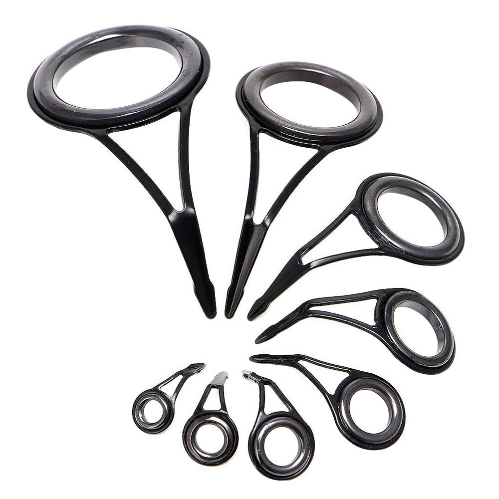 Kit De 30 Guides De Canne à Pêche Uxcell – Pointes œillet 5 Mm – Argent Et Noir