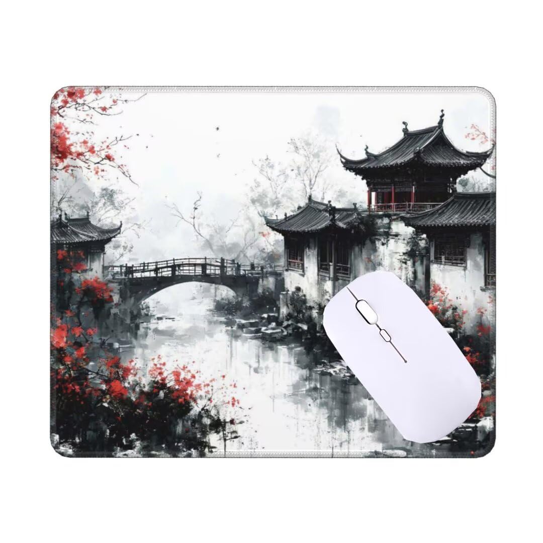 Alfombrilla de Ratón 34 x 28 cm Alfombrilla Ratón Pequeña Alfombrilla de Ratón Paisaje japonés Alfombrilla Escritorio, Alfombrilla Gaming Mouse Pad, Adecuado para Ratón de Oficina y para Gaming T-8984