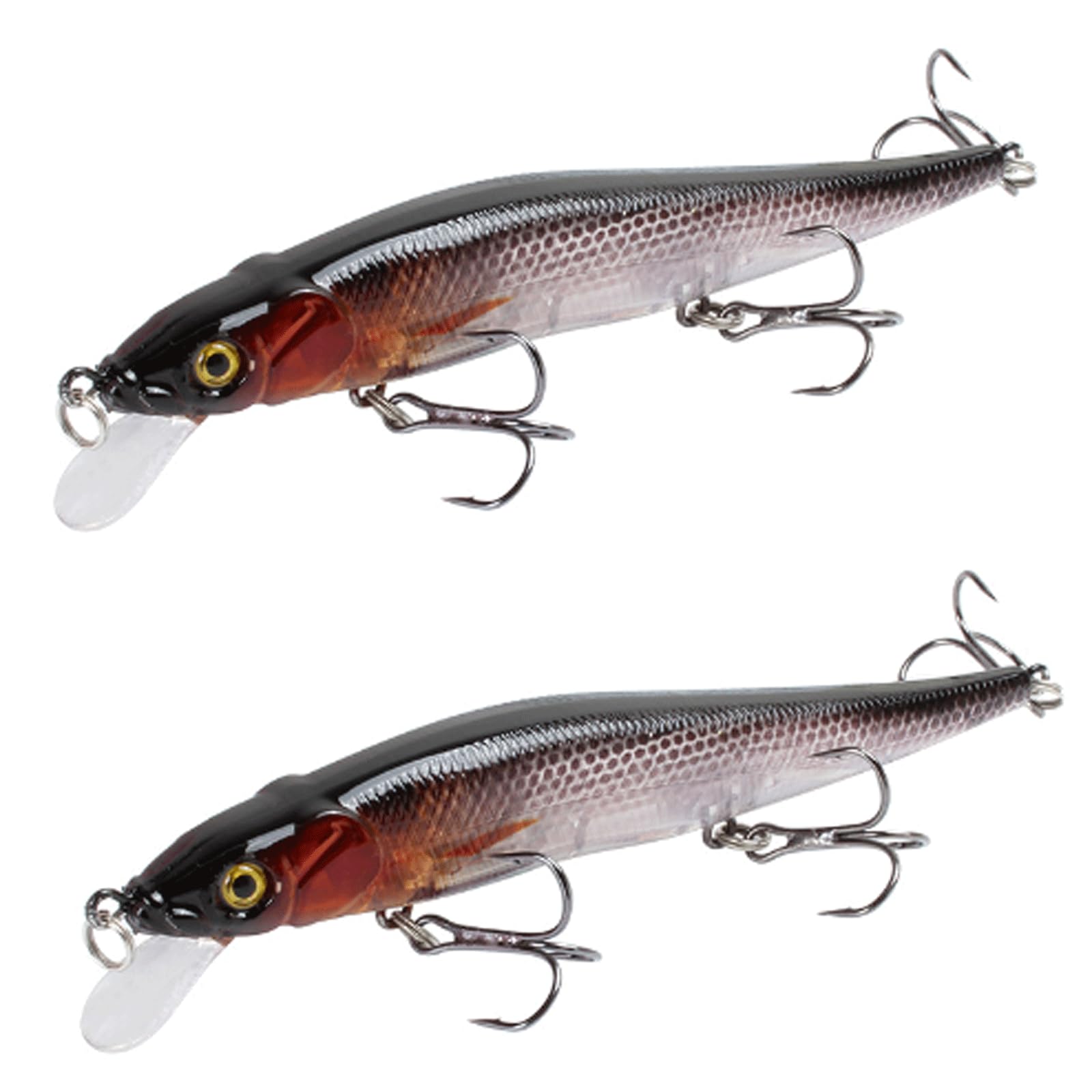IvyLoutish Fishing Lure Bait 2 Pcs Fishing Bait 11.5cm/14g Minnow Crankbait Wobblers 3D Eyes Perch Artificial Bait Pike Carp Bait Swim Bait Fishing Fishing Tackle