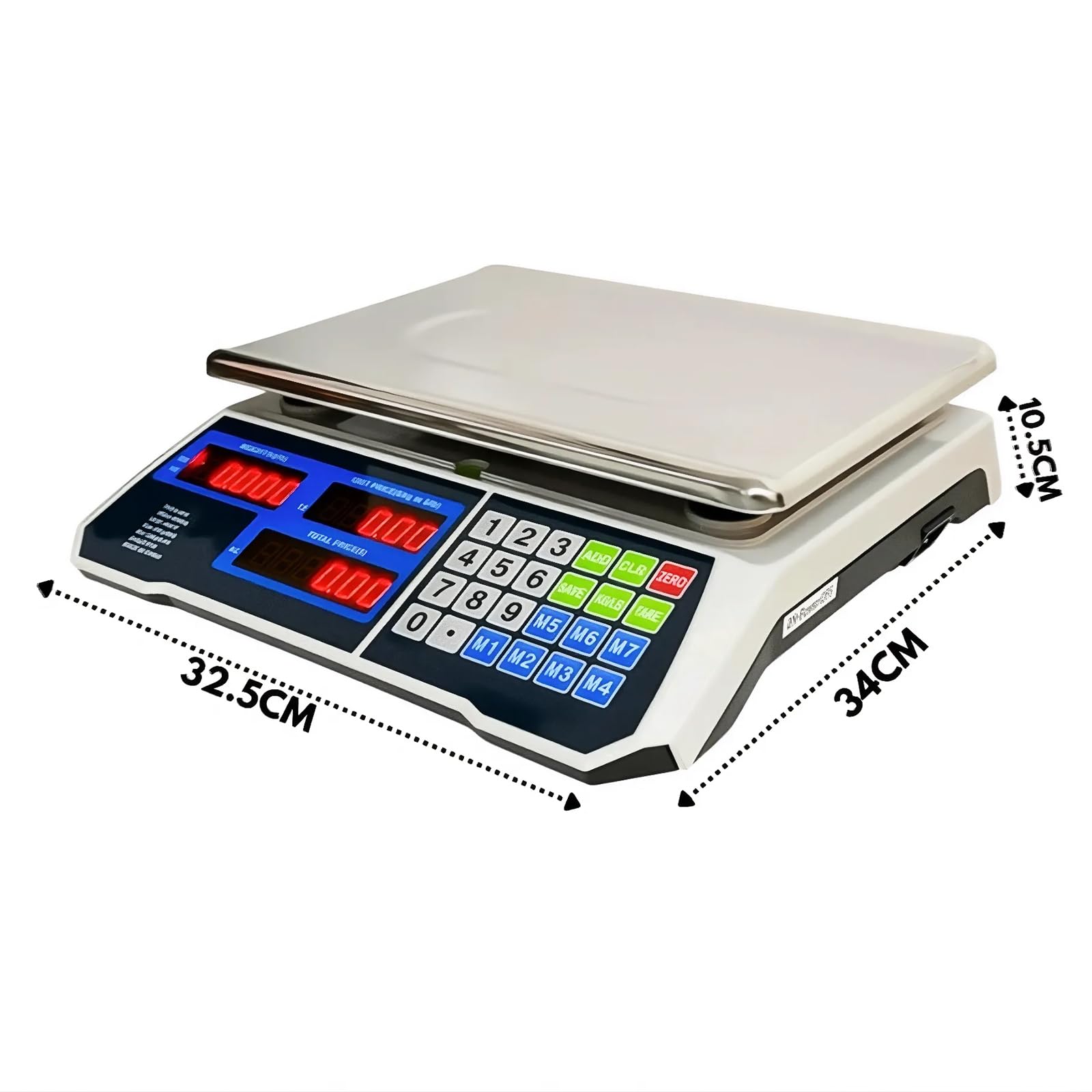 Voltix Báscula de cocina digital de 5 g a 40 kg, báscula profesional para alimentos con pantalla LCD, alta precisión y plato de acero inoxidable