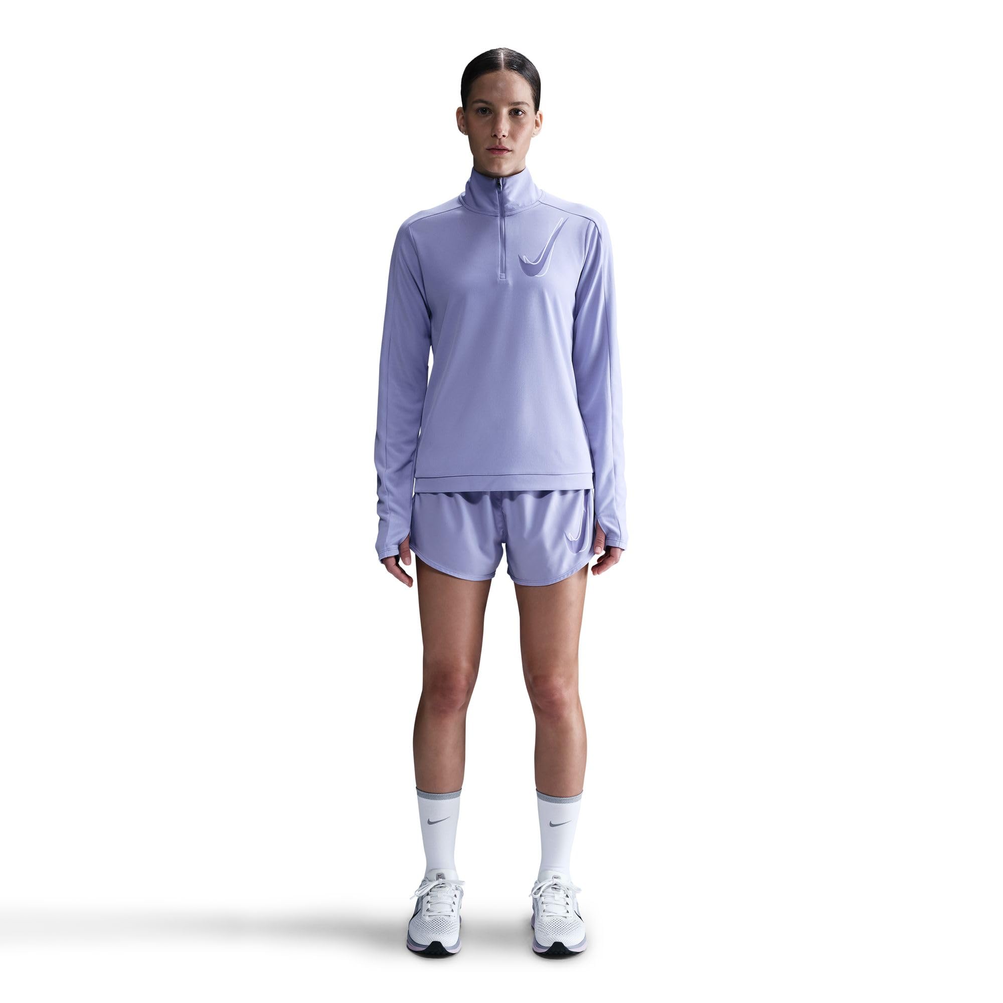 Nike Swoosh Lauf-Midlayer mit Halbreißverschluss für Damen, HJ2225