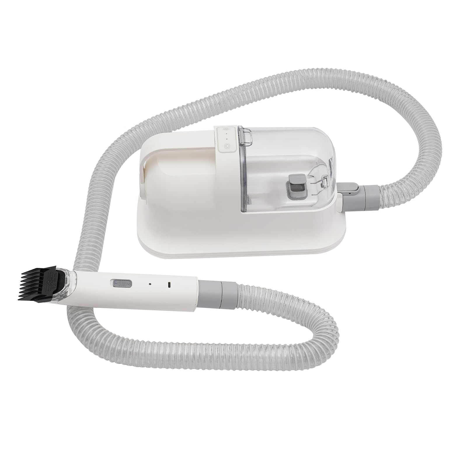 Tondeuse pour chien avec aspirateur, kit de toilettage pour animaux de compagnie avec puissance d'aspiration de 11800 Pa, tondeuse 3 en 1 pour chien, chat, chien avec 7 outils de toilettage, 1,4 l