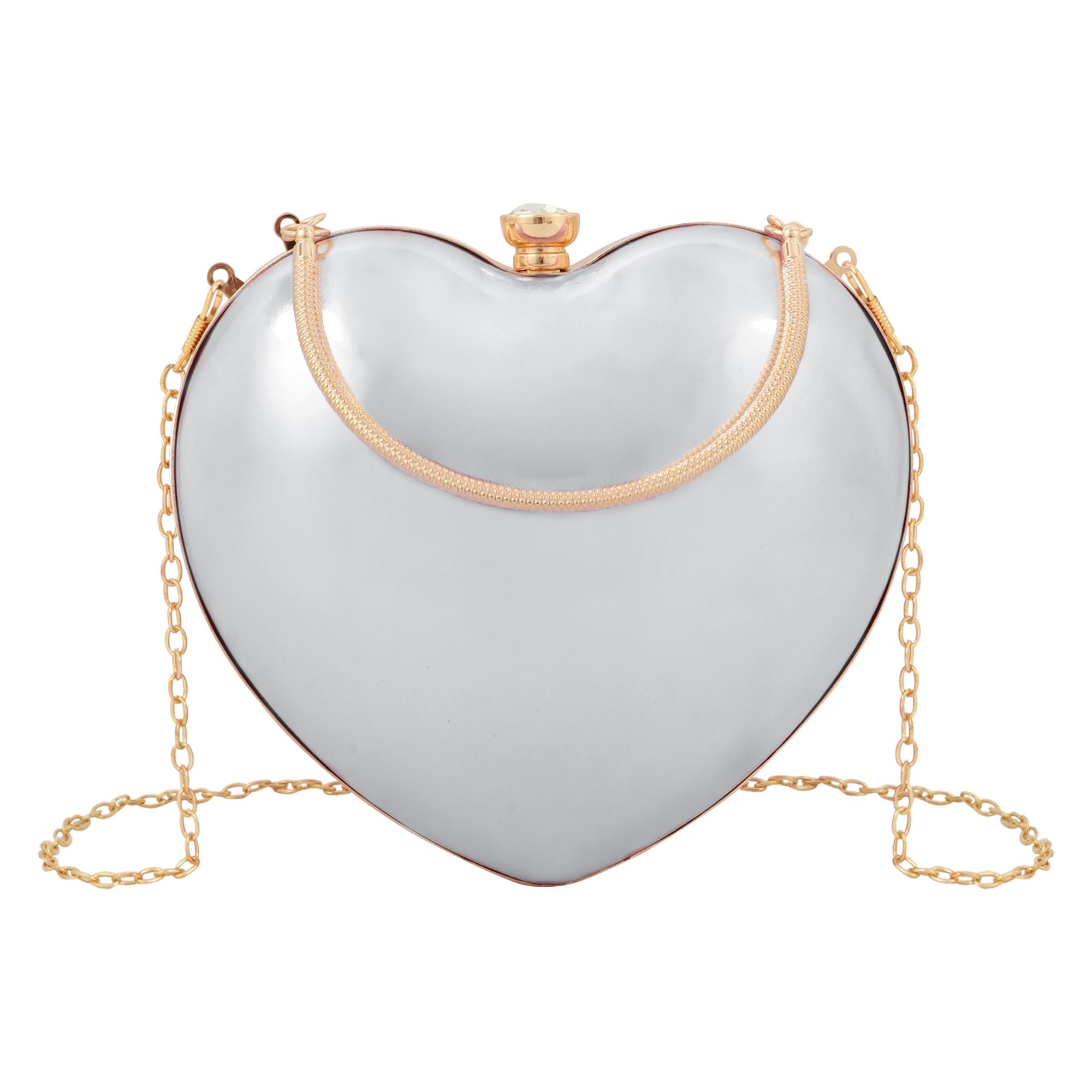 Goclothod Women Heart Shape Clutch Purse Velvet Shoulder Bag Evening Handbags